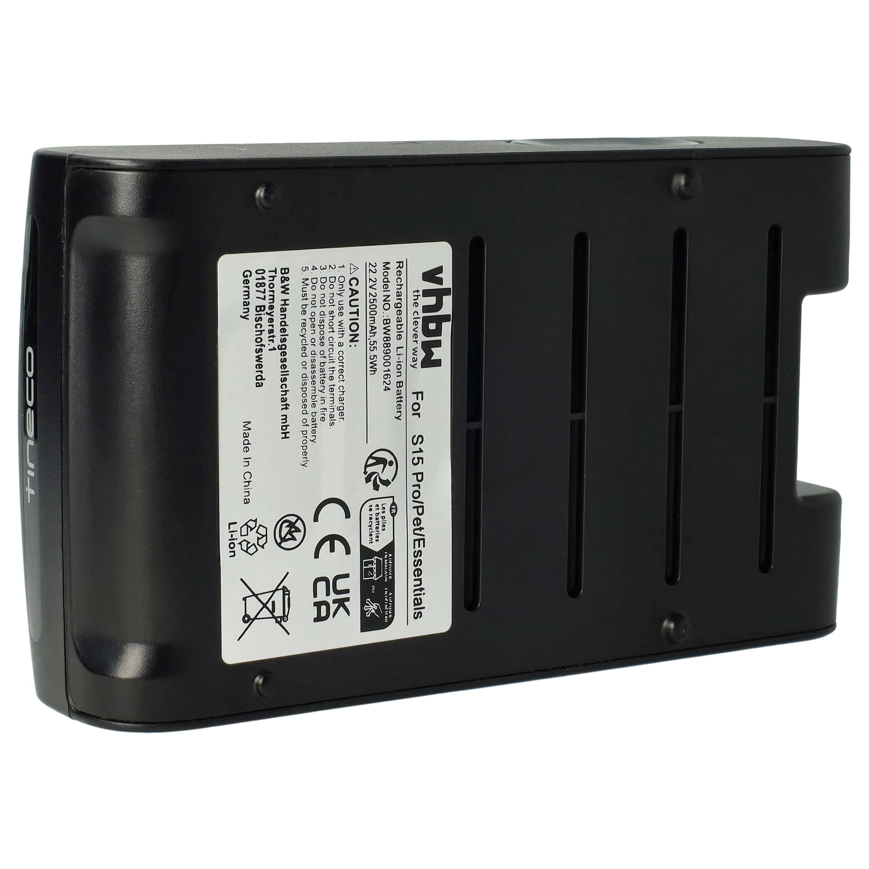 Battery suitable for Tineco S15 Essentials, Pet, Pro 2500mAh, 22.2V, Li-Ion