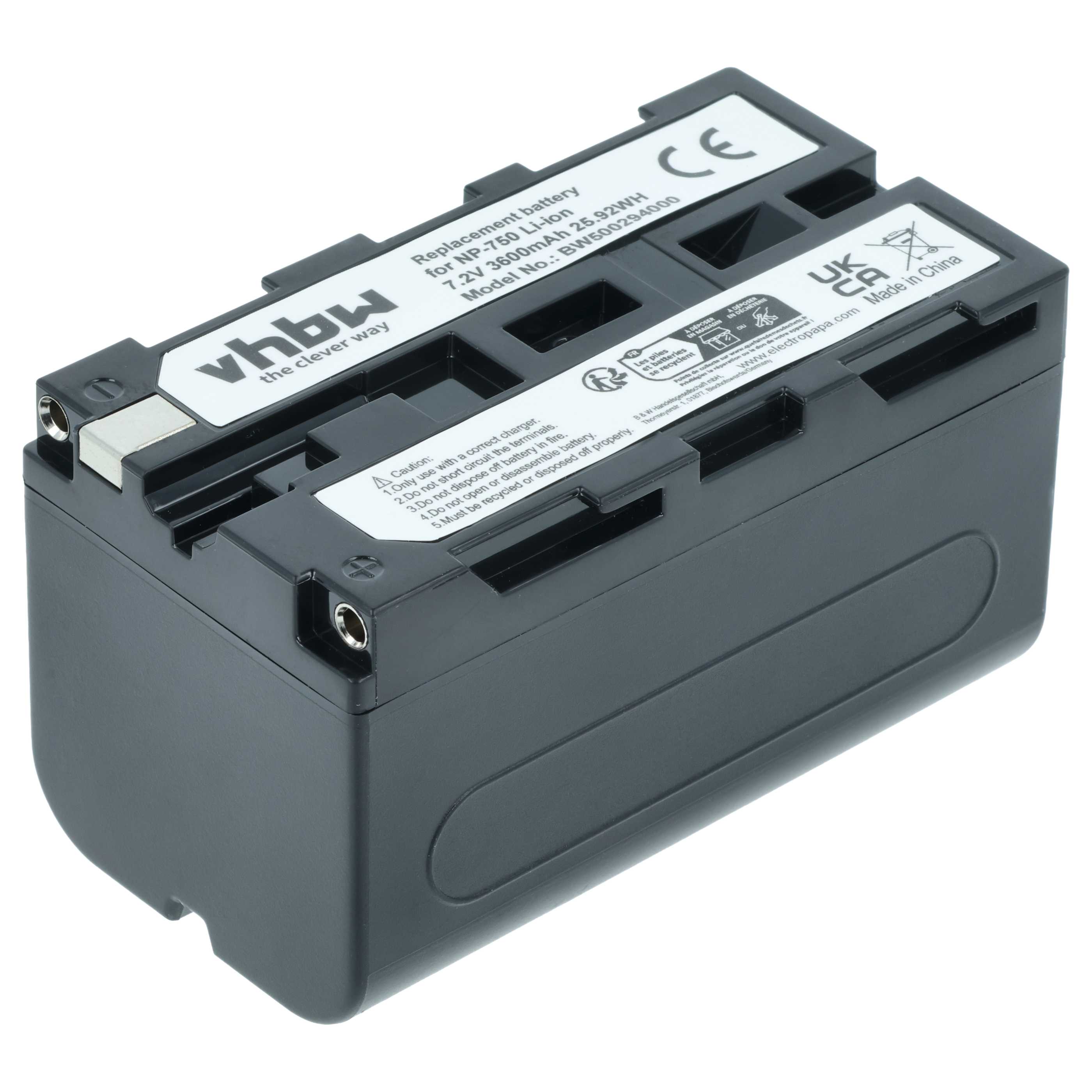 Batteria per videocamera sostituisce Grundig BP-10, BP-9, BP-8 - 3600mAh 7,2V Li-Ion