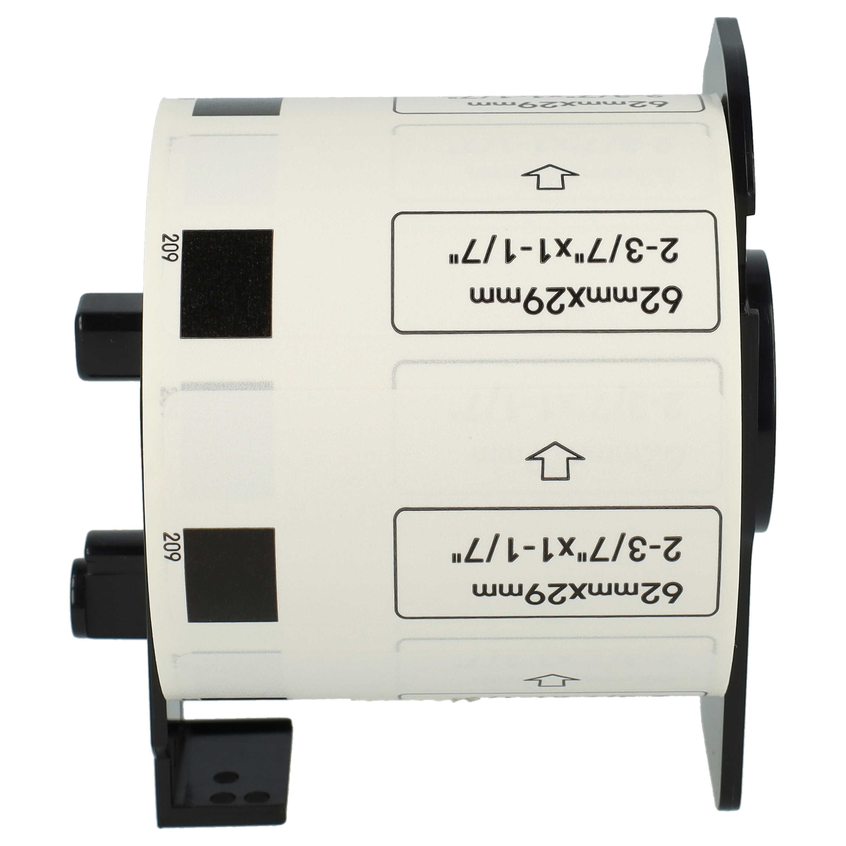 2x Label Roll replaces Brother DK-11209 Labeller - 62 mm x 29 mm + Holder