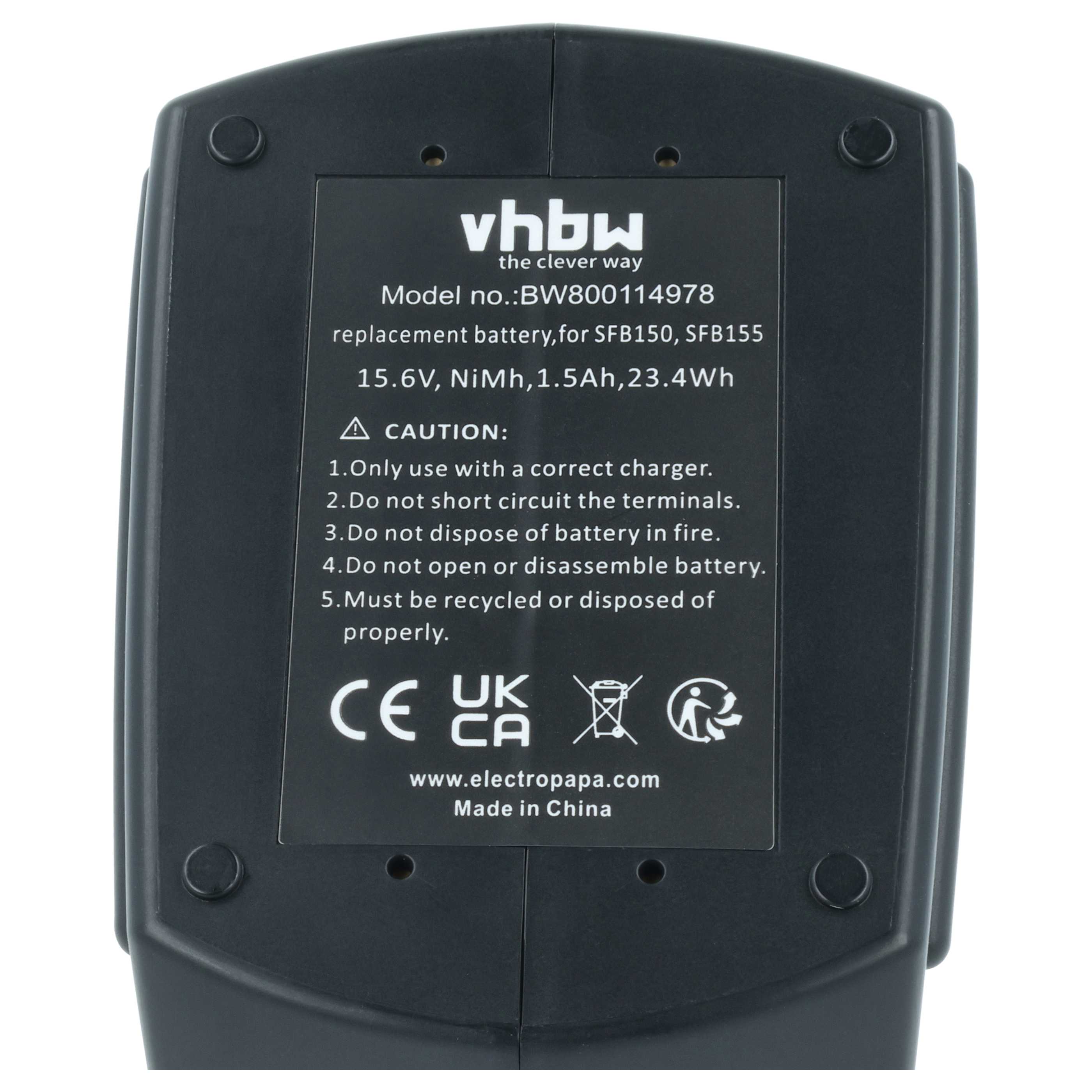 2x Battery replaces Hilti SFB150, SFB155, SFB150A, SFB151 Electric Power Tool - 1500 mAh, 15.6 V, NiMH