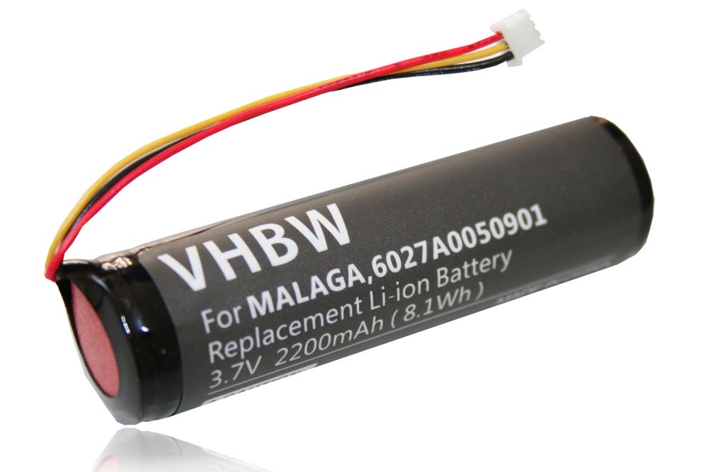 Batterie remplace TomTom MALAGA, 6027A0131301, 6027A0050901, L5 pour navigation GPS - 2200mAh 3,7V Li-ion