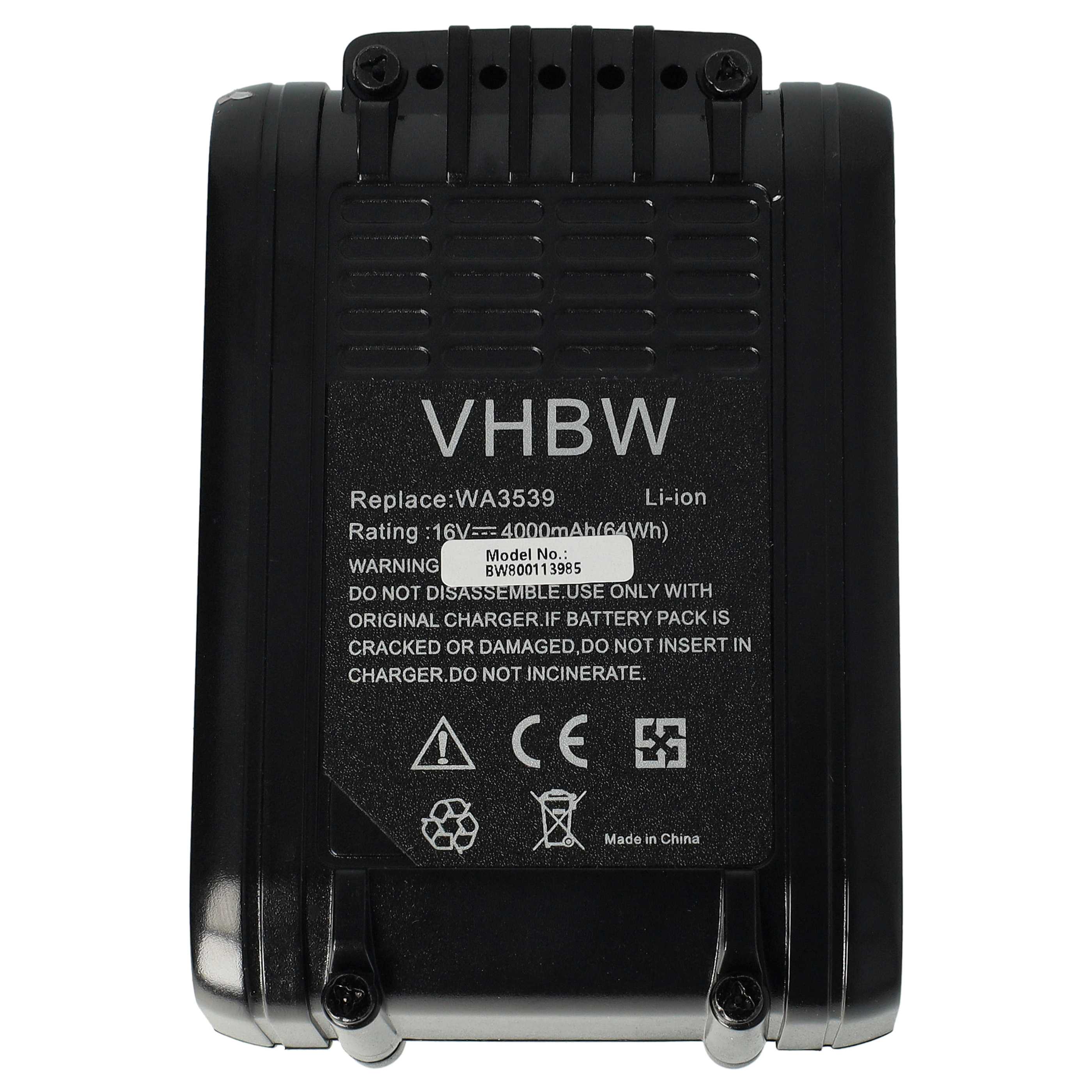 Batteria per attrezzo sostituisce Worx WA3539, WA3527 - 4000 mAh, 16 V, Li-Ion