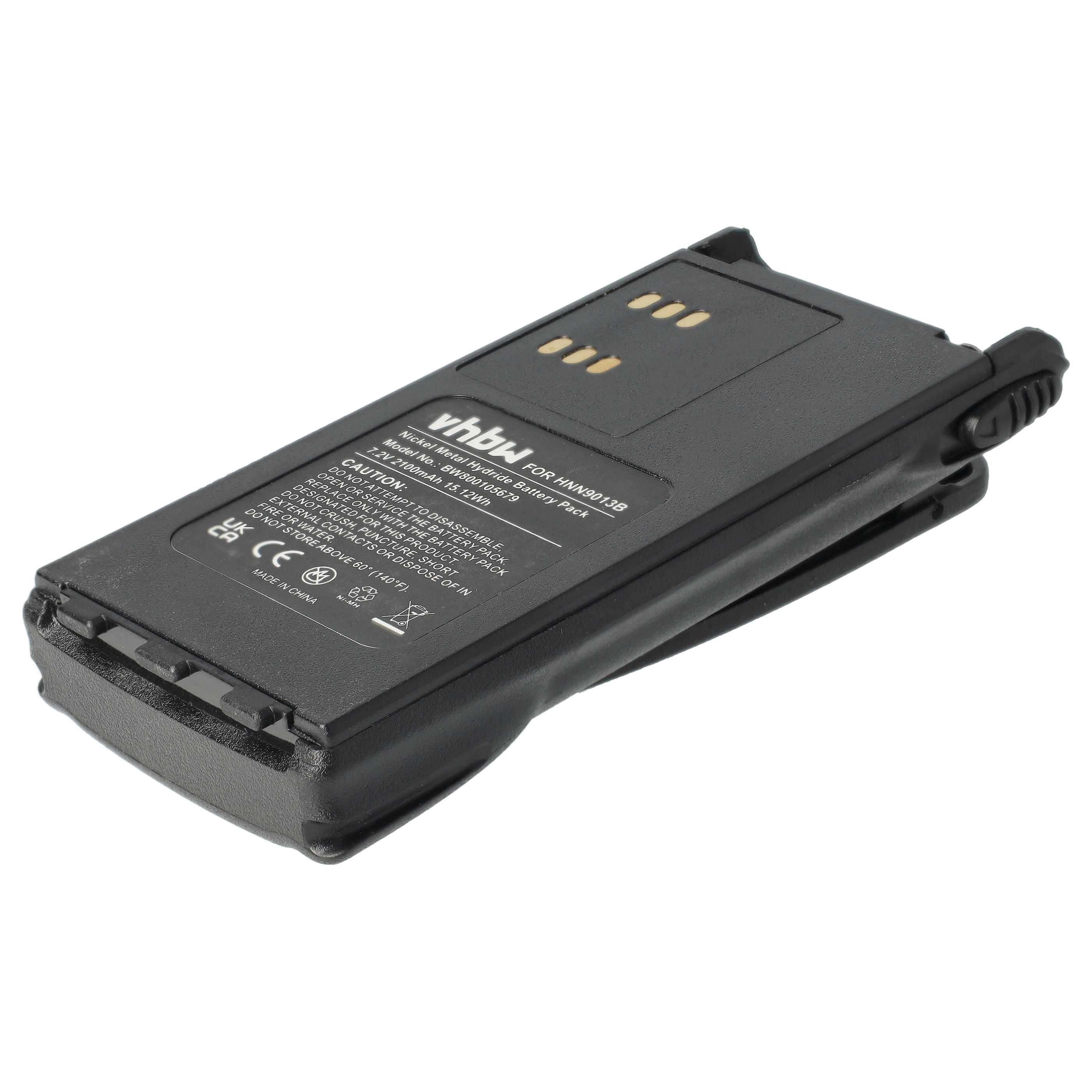 Radio 10x Battery replaces Motorola HMNN4151, HMNN4154, HNN4001, HMNN4158, HMNN4159 - 2100 mAh 7.2 V NiMH