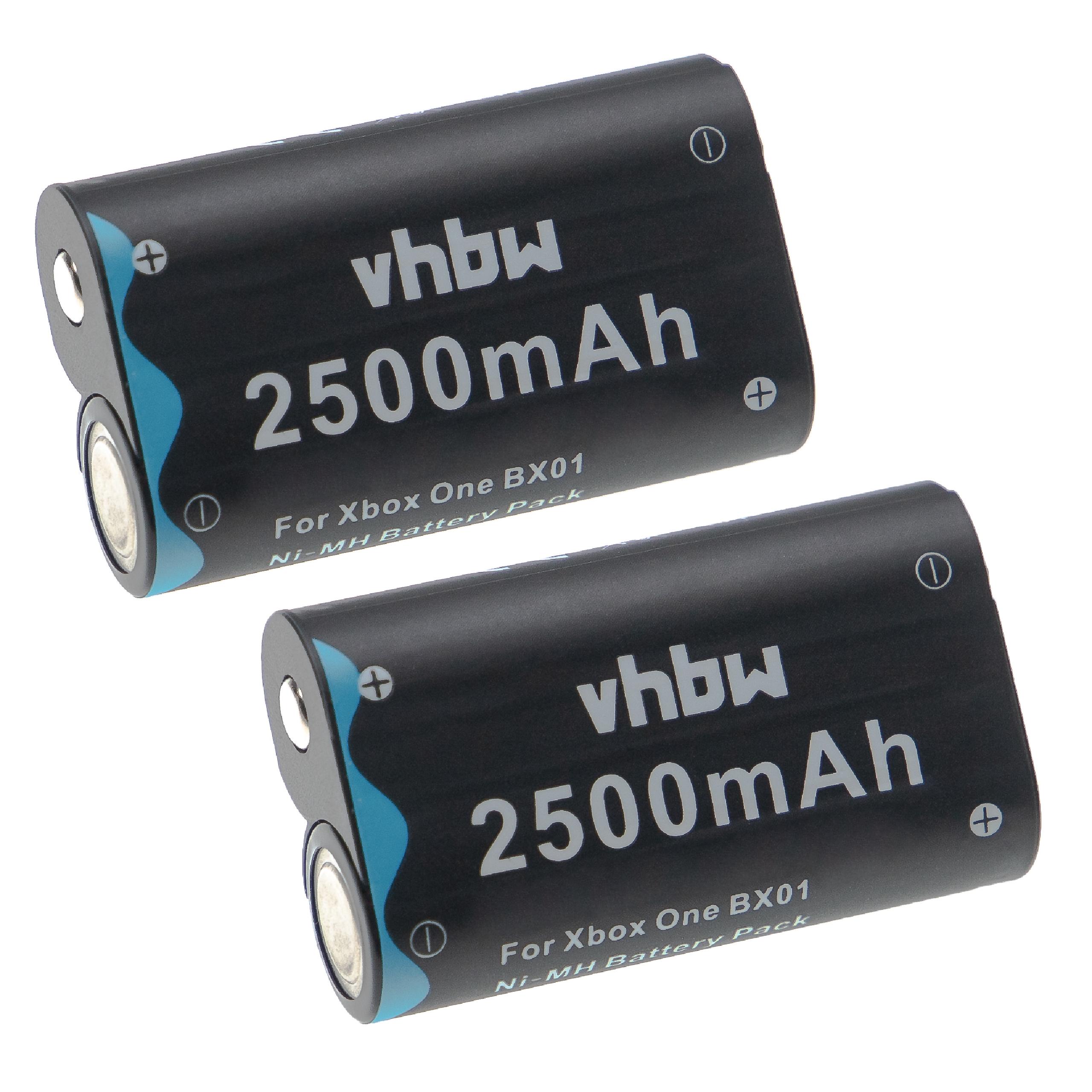 Batteries (2x pièces) remplace Microsoft BX01, C100 pour manette - 2500mAh 2,4V NiMH