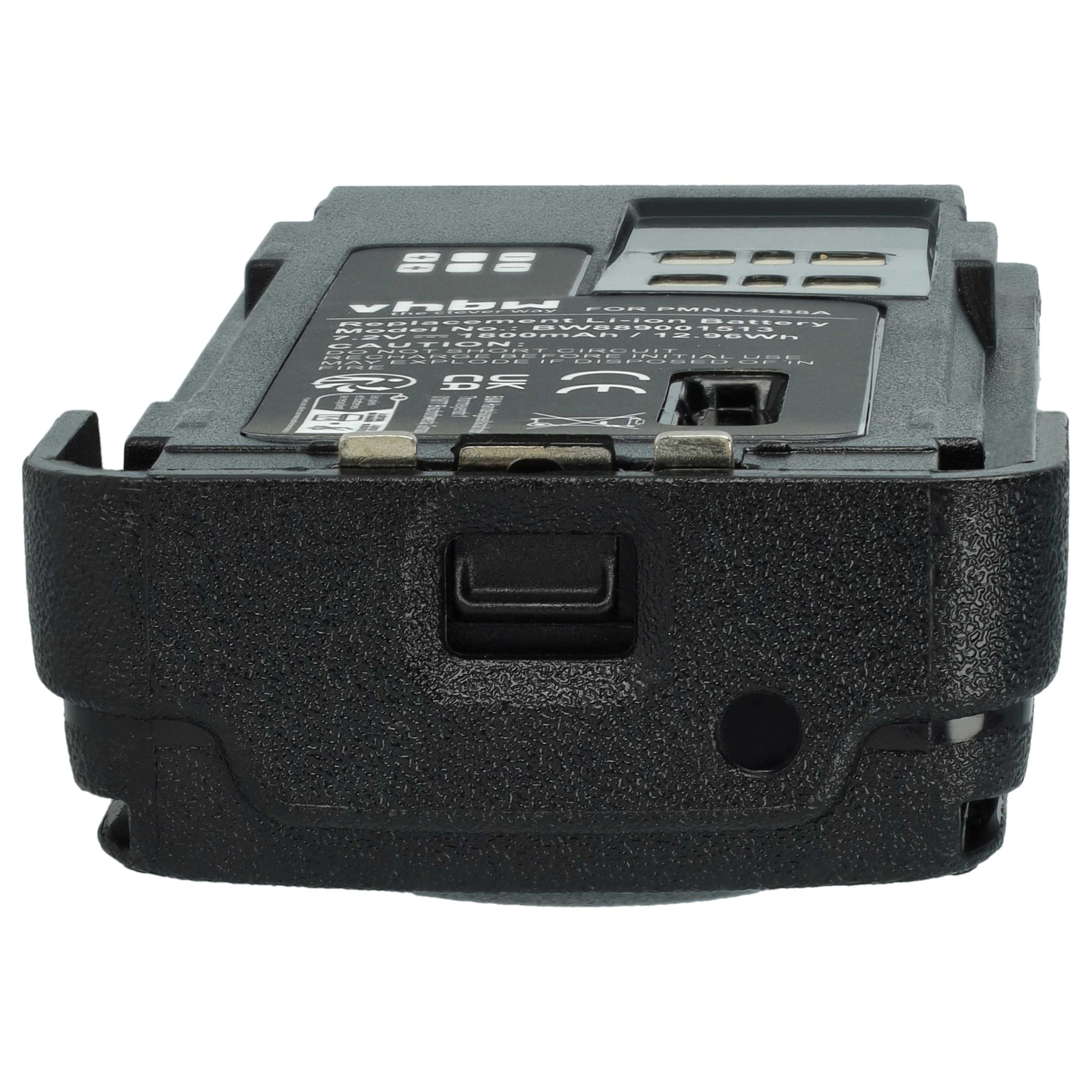 Radio 5x Battery replaces Motorola PMNN4416, PMNN4415AR, PMNN4415, PMNN441 - 1800 mAh 7.4 V Li-Ion + Belt Clip
