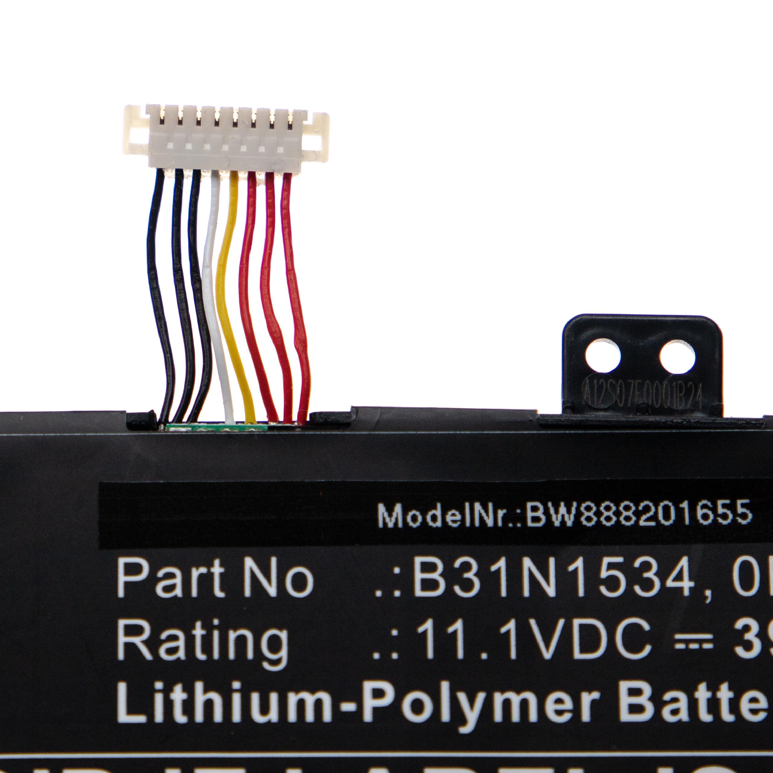 Batterie remplace Asus 0B200-02030000, B31N1534 pour ordinateur portable - 3950mAh 11,1V Li-polymère
