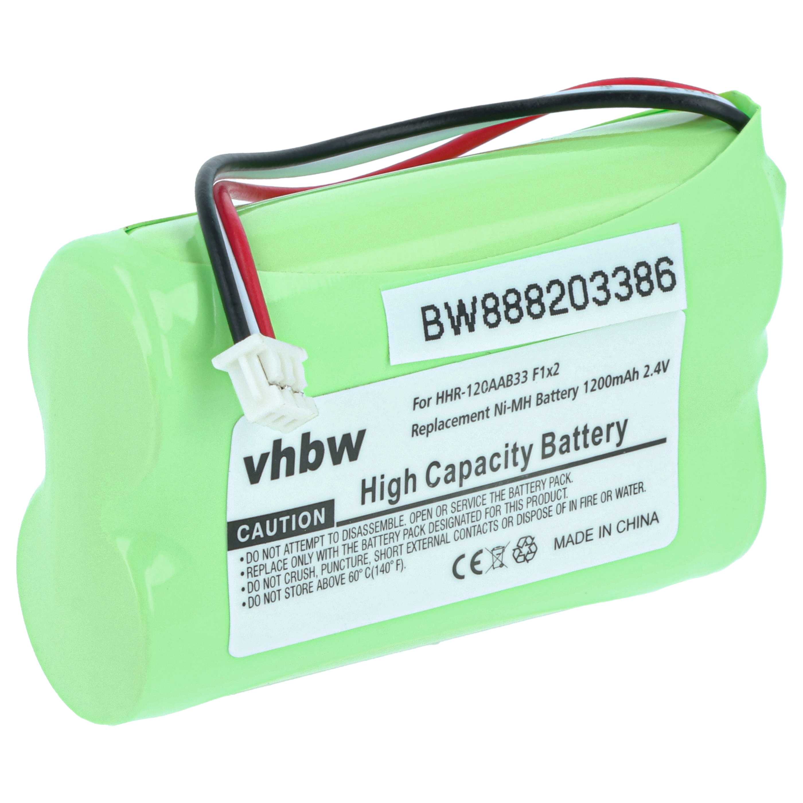 Remote Control Battery Replacement for Bang & Olufsen HHR-120AAB33 F1x2 - 1200 mAh 2.4 V NiMH