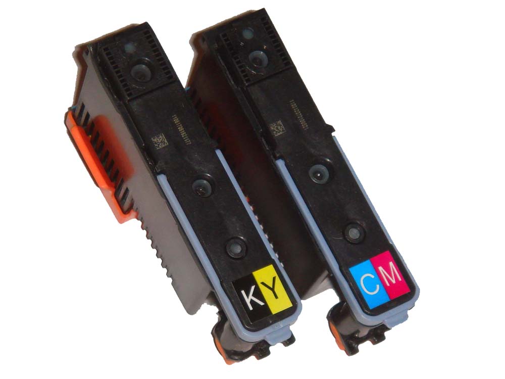 2x Druckkopf für HP C9381A, C9382A Drucker - black/cyan/magenta/yellow, 6,1 cm breit