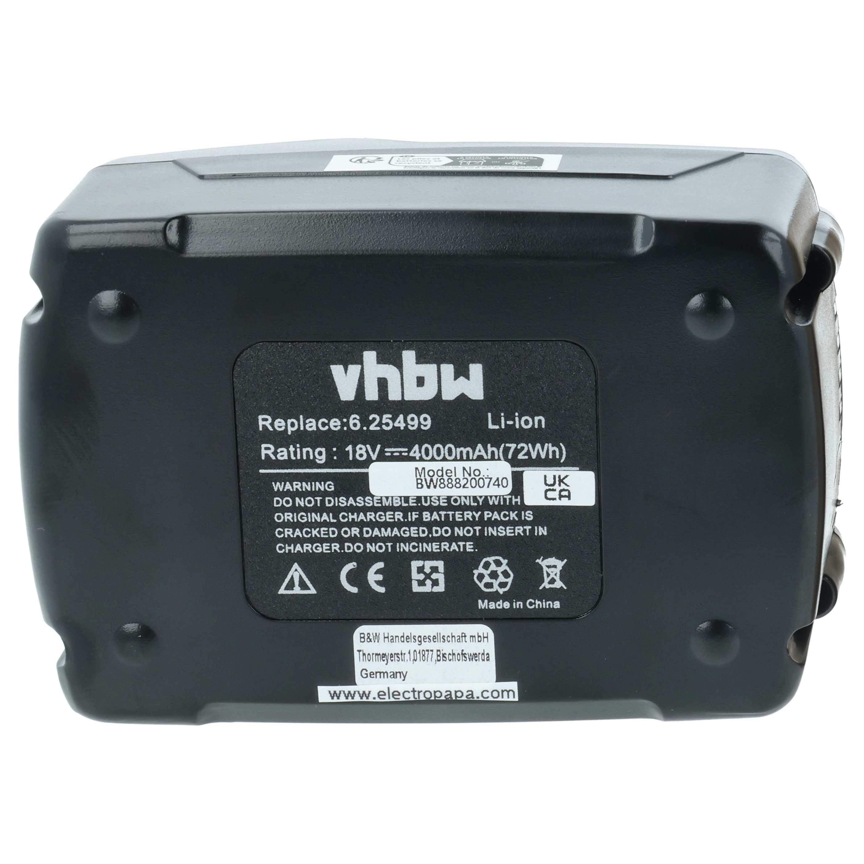 Batteria sostituisce Gesipa GES1679689 per attrezzo - 4000mAh 18V Li-Ion