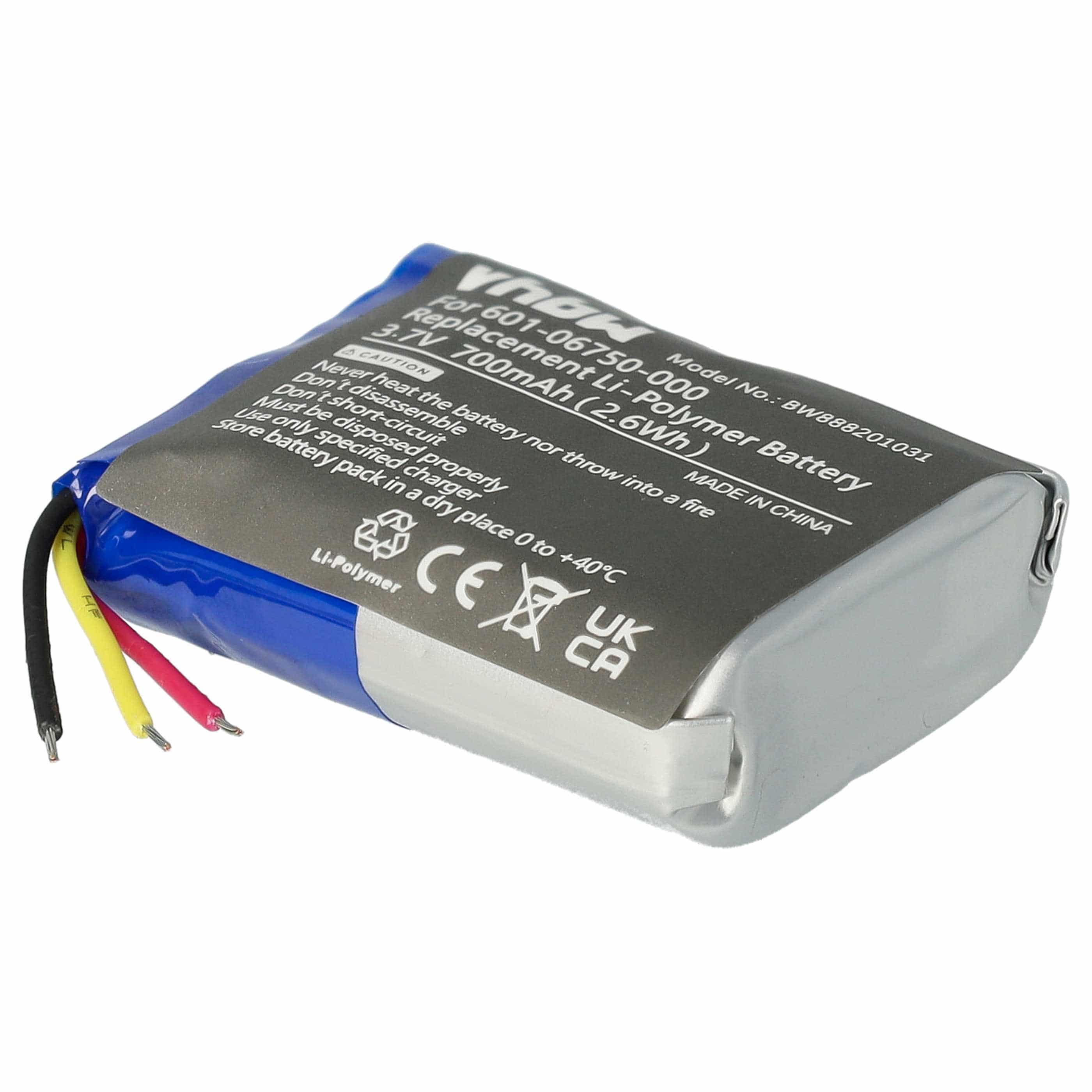Videocamera Battery replaces GoPro 601-06750-000, 601-10257-000, 601-06750-101 - 700 mAh 3.7 V Li-polymer