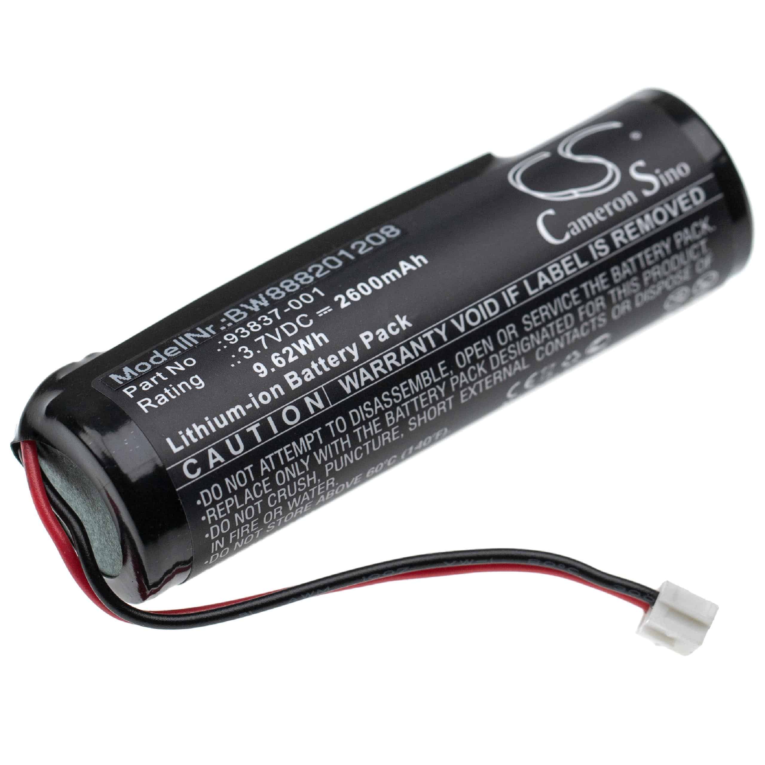 Batería reemplaza Wahl 93837-001, 93837-200 para afeitadora Wahl - 2600 mAh 3,7 V Li-Ion