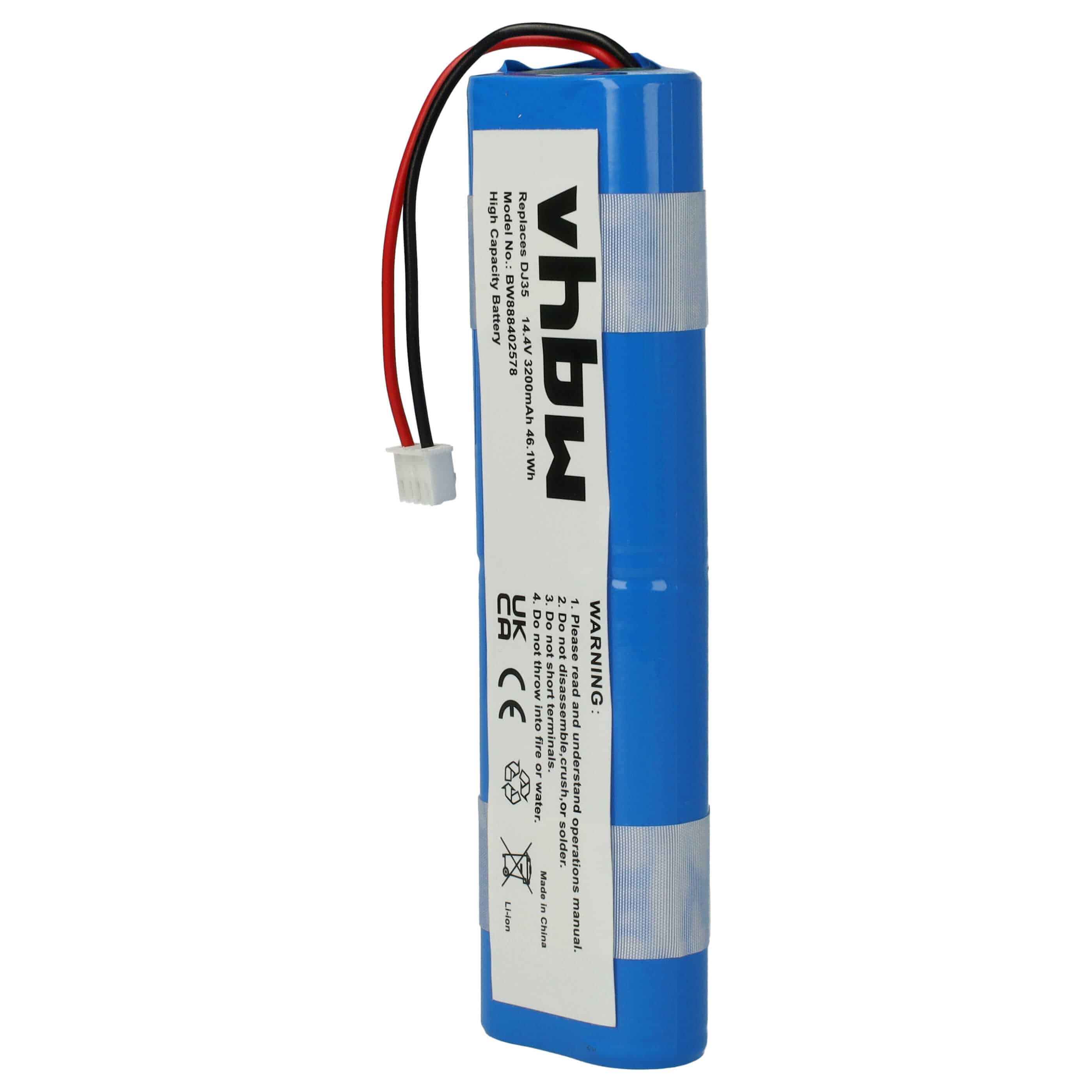 Battery Replacement for Ecovacs S08-LI-144-2500 for - 3200mAh, 14.4V, Li-Ion
