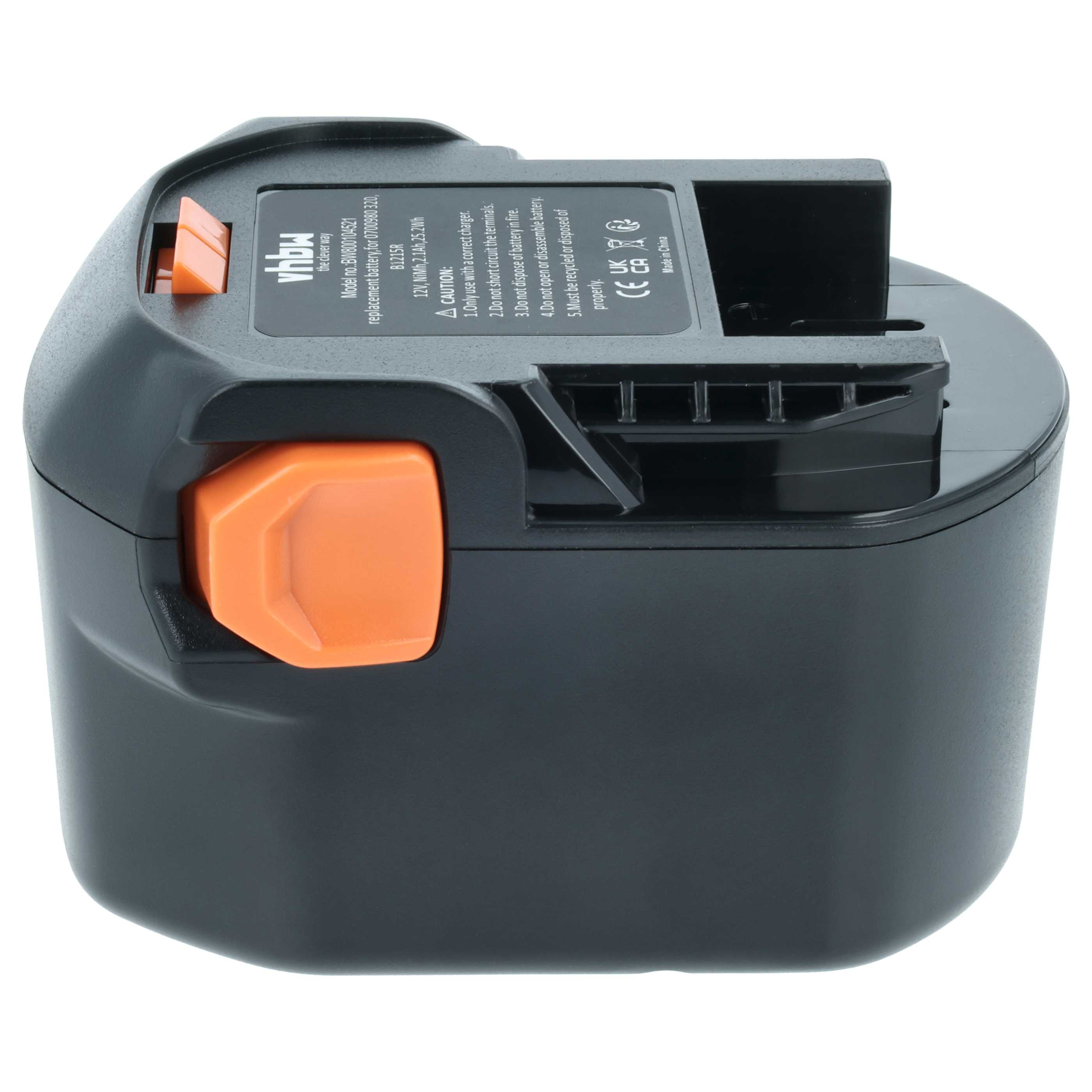 Batteria sostituisce AEG 0700 980 320, B1215R, B1220R, M1230R per attrezzo - 2,1Ah 12V NiMH