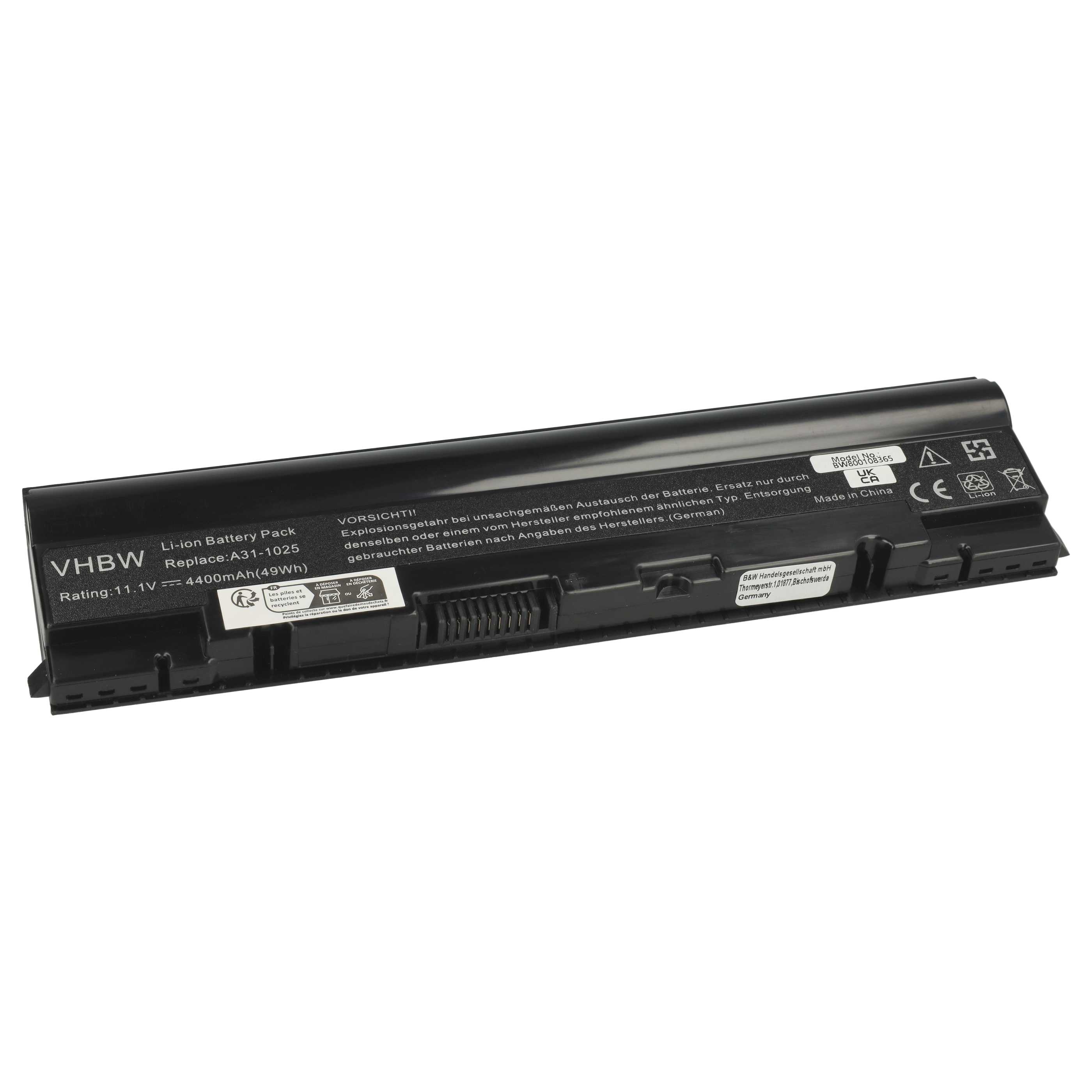 Akumulator do laptopa zamiennik Asus A31-1025, A32-1025 - 4400 mAh 10,8 V Li-Ion, czarny