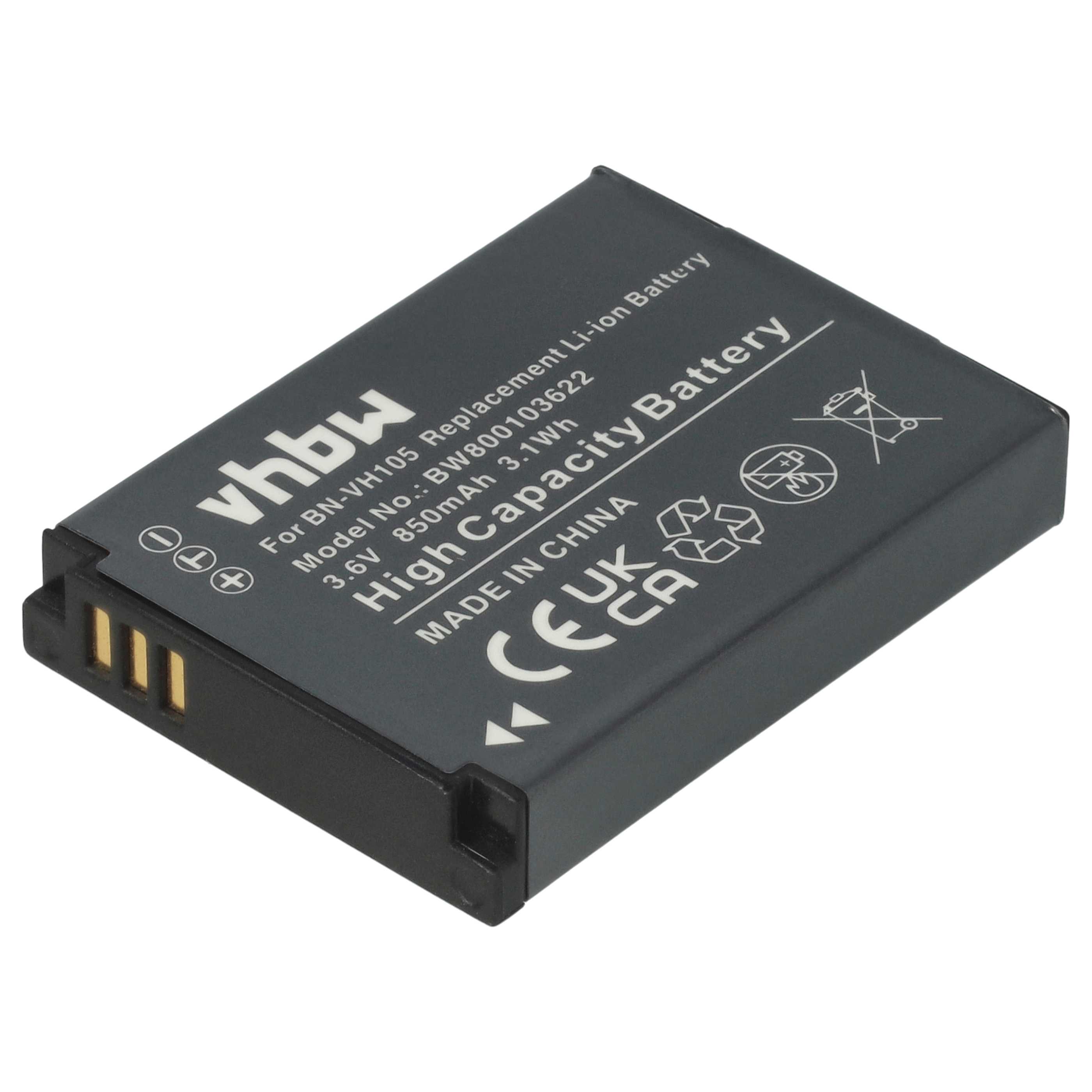 Videocamera Battery replaces JVC BN-VH105 - 850 mAh 3.6 V Li-Ion