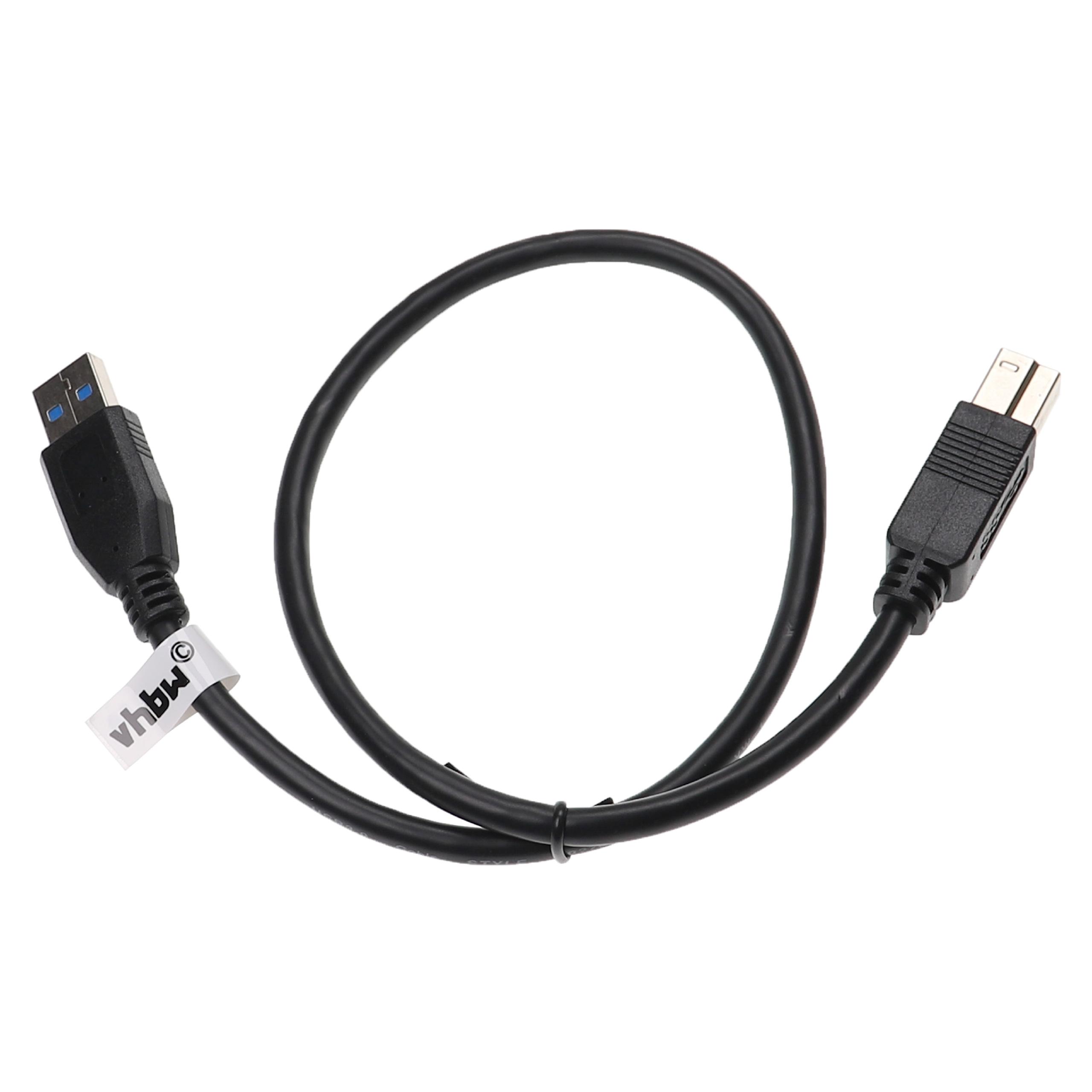 USB 3.0 Cable Type A to Type B - USB Data Cable 50 cm, Black