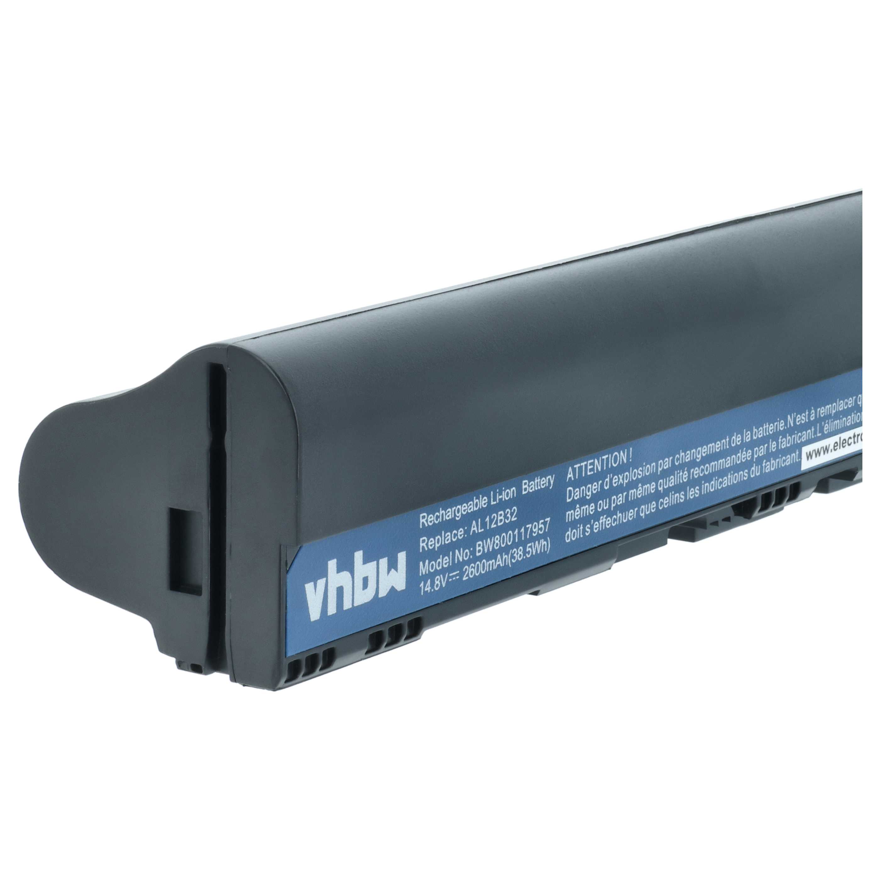 Akumulator do laptopa zamiennik Acer AL12B31, AL12B32, 4ICR17/65, AL12B72 - 2600 mAh 14,8 V Li-Ion, czarny