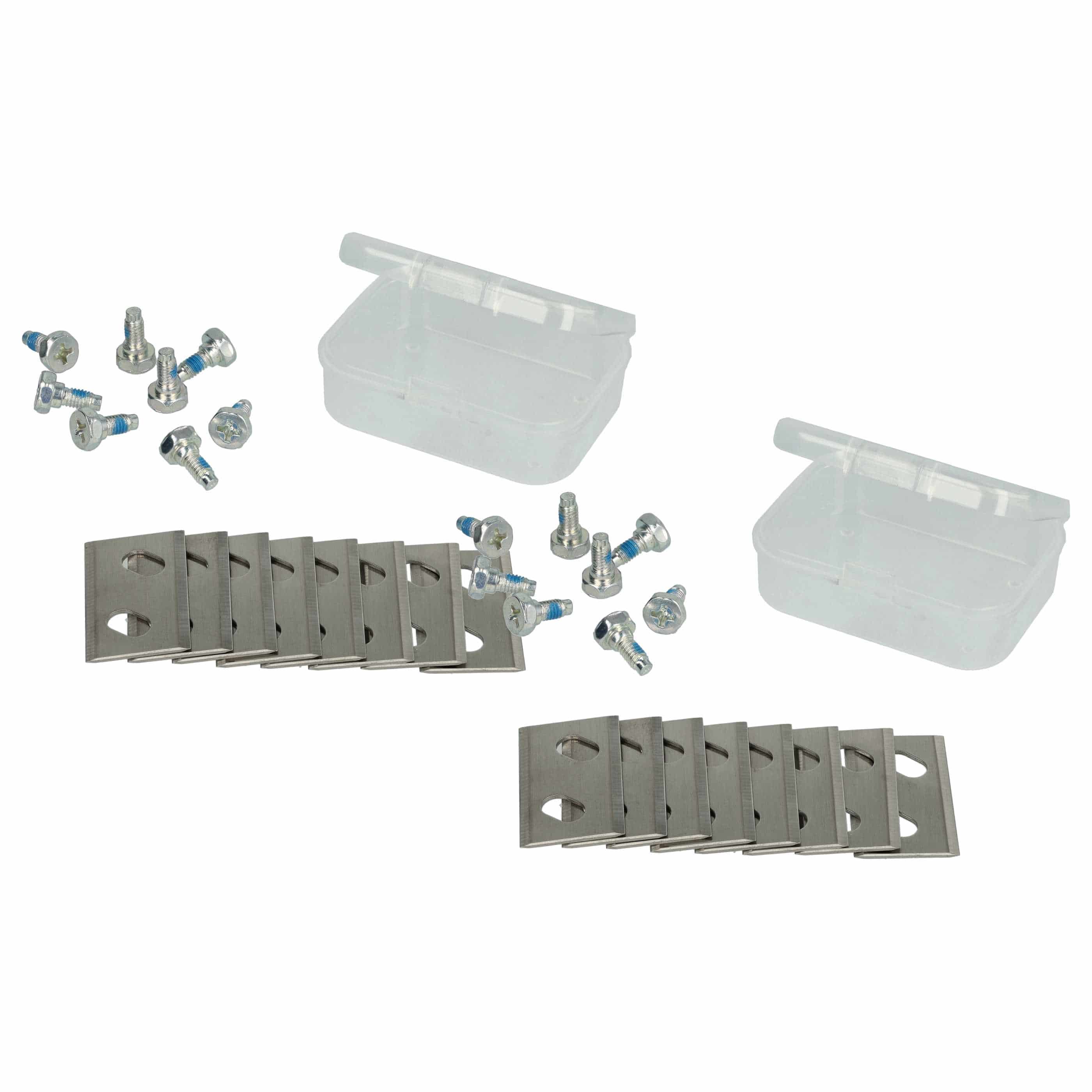 16x Exchange Blade replaces Arnold 1111-M6-1008 Cordless Lawnmower etc.chrome-carbon steel, Silver