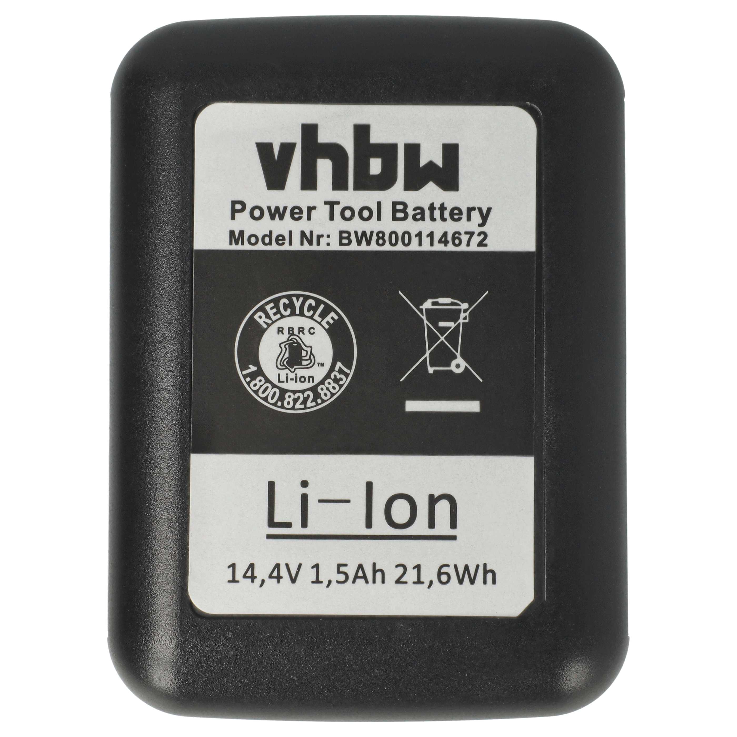 2x Battery suitable for Gesipa Accubird, Firebird, Powerbird - 1500 mAh, 14.4 V, Li-Ion