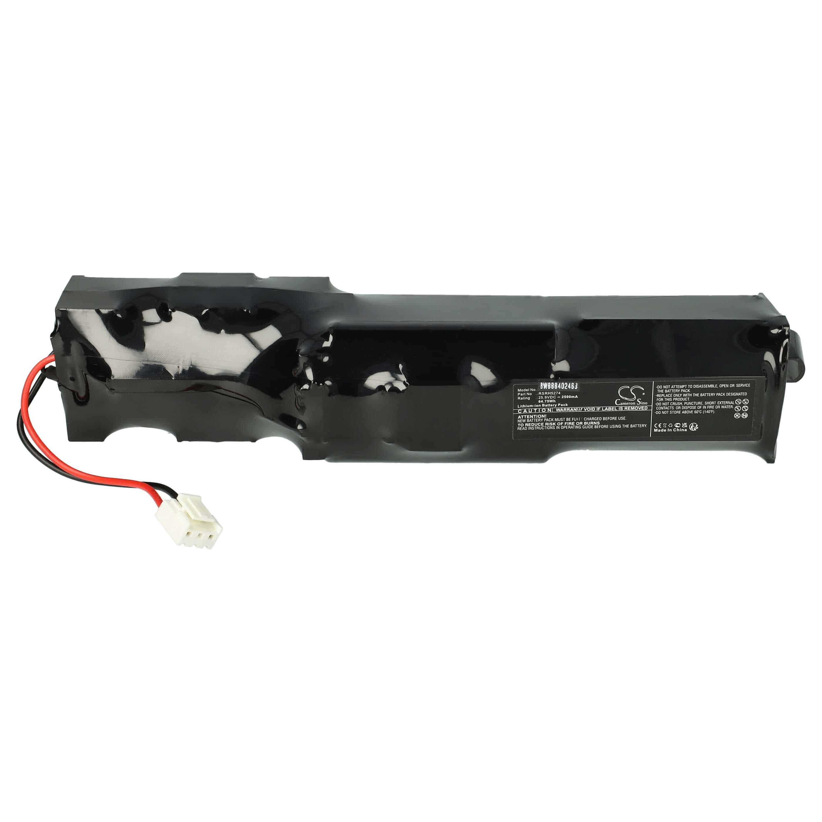 Battery Replacement for Rowenta RSRH5274 for - 2500mAh, 25.9V, Li-Ion