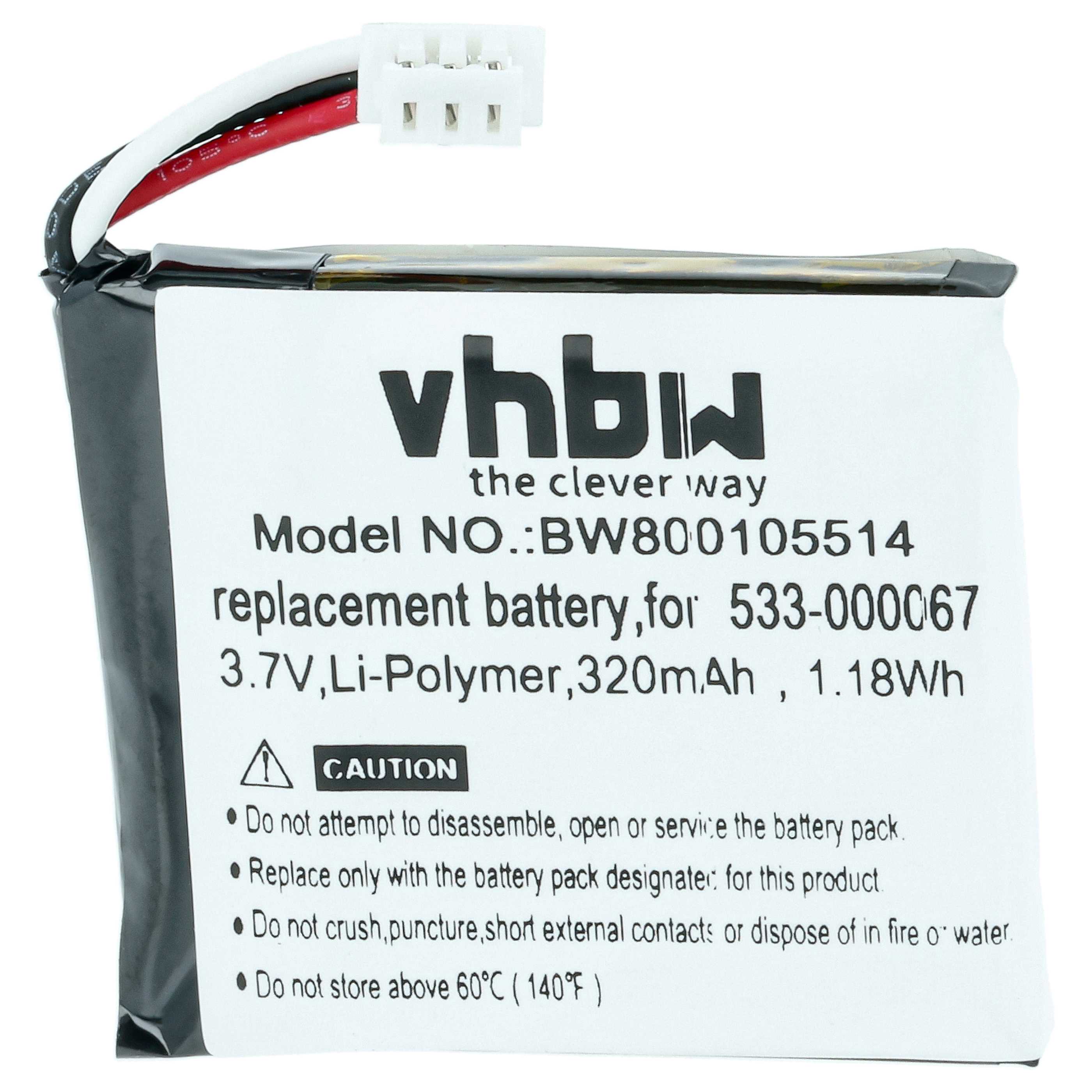 Batteria sostituisce Logitech L/N: 1109, AHB472625PST, 533-000067 per auricolari cuffie - 230mAh 3,7V Li-Poly