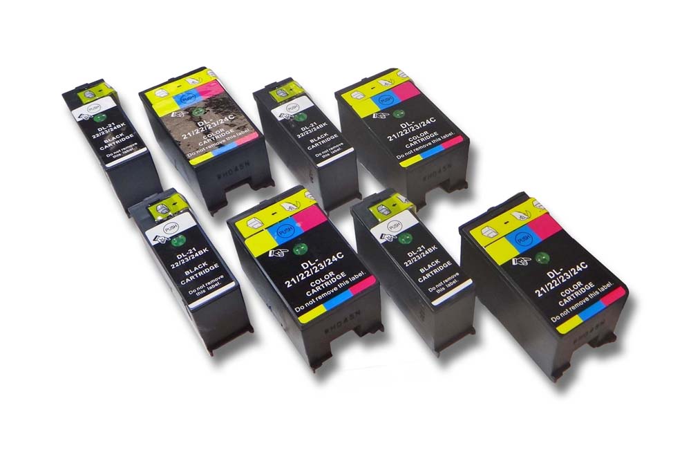 8x Set cartucce di inchiostro sostituisce Dell 21 per stampante - B/C/M/Y 196 ml