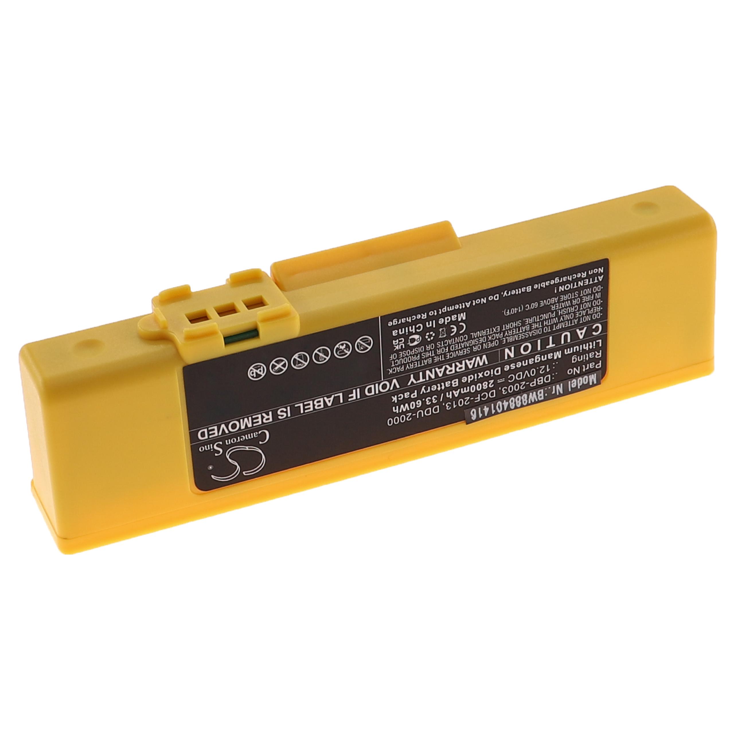 Batterie als Ersatz für Defibtech DDU-2000, DCF-2013, DBP-2003 - 2800mAh 12V Li-MnO2