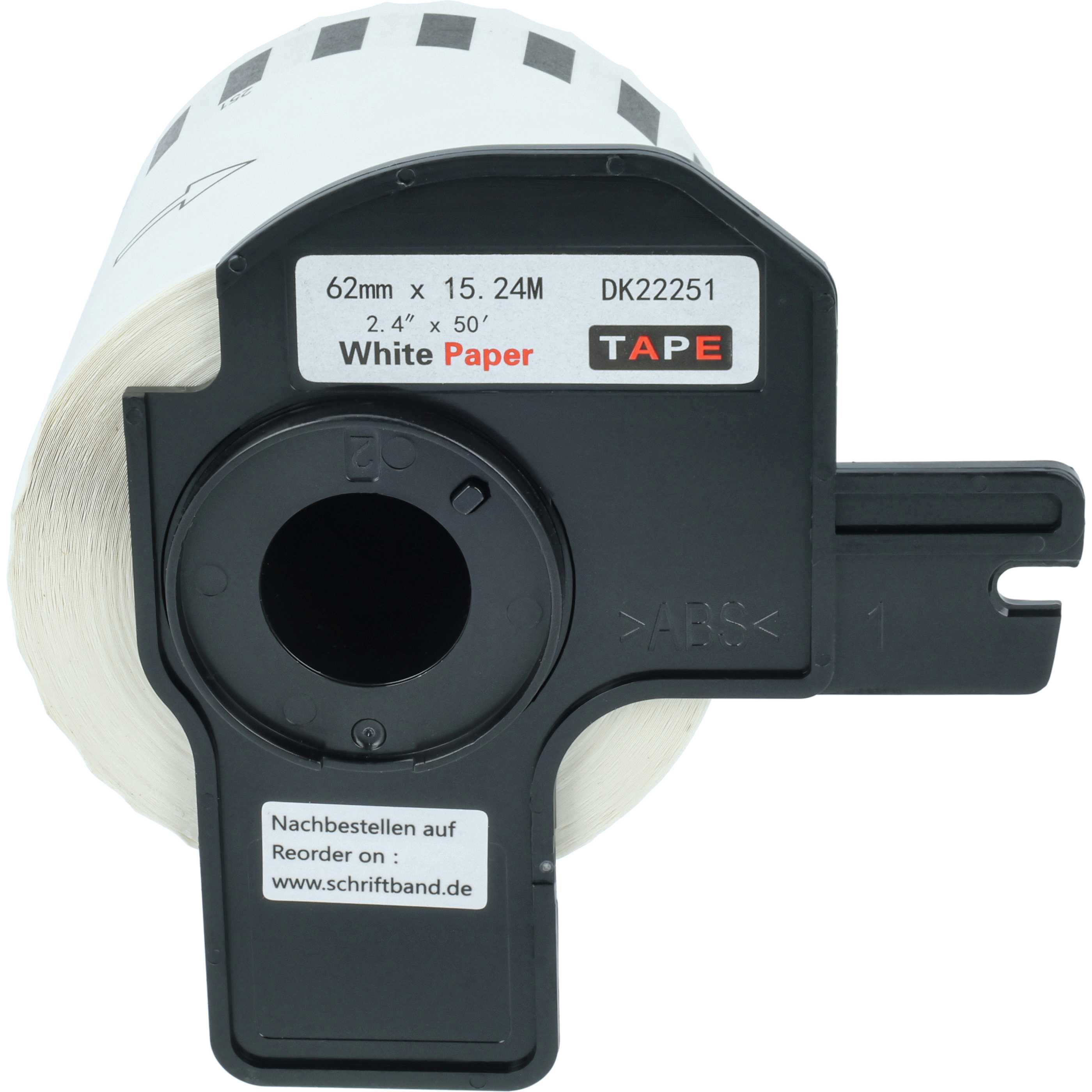 Label Roll replaces Brother DK-22251 Labeller - 62 mm x 15.24 m + Holder