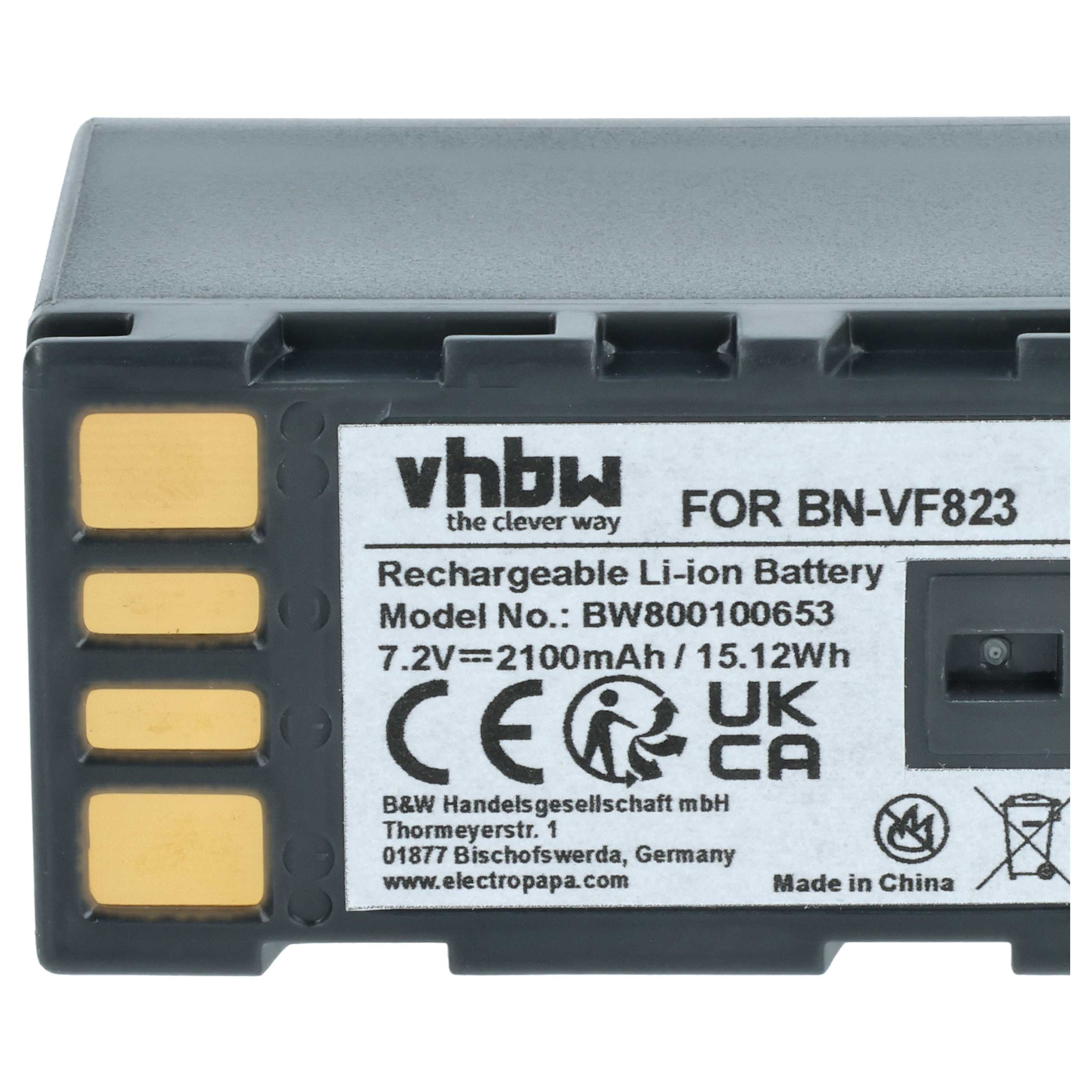 Videocamera 2x Battery replaces JVC BN-VF823, BN-VF808, BN-VF815, BN-VF808U, BN-VF815U - 2100 mAh 7.2 V Li-Ion