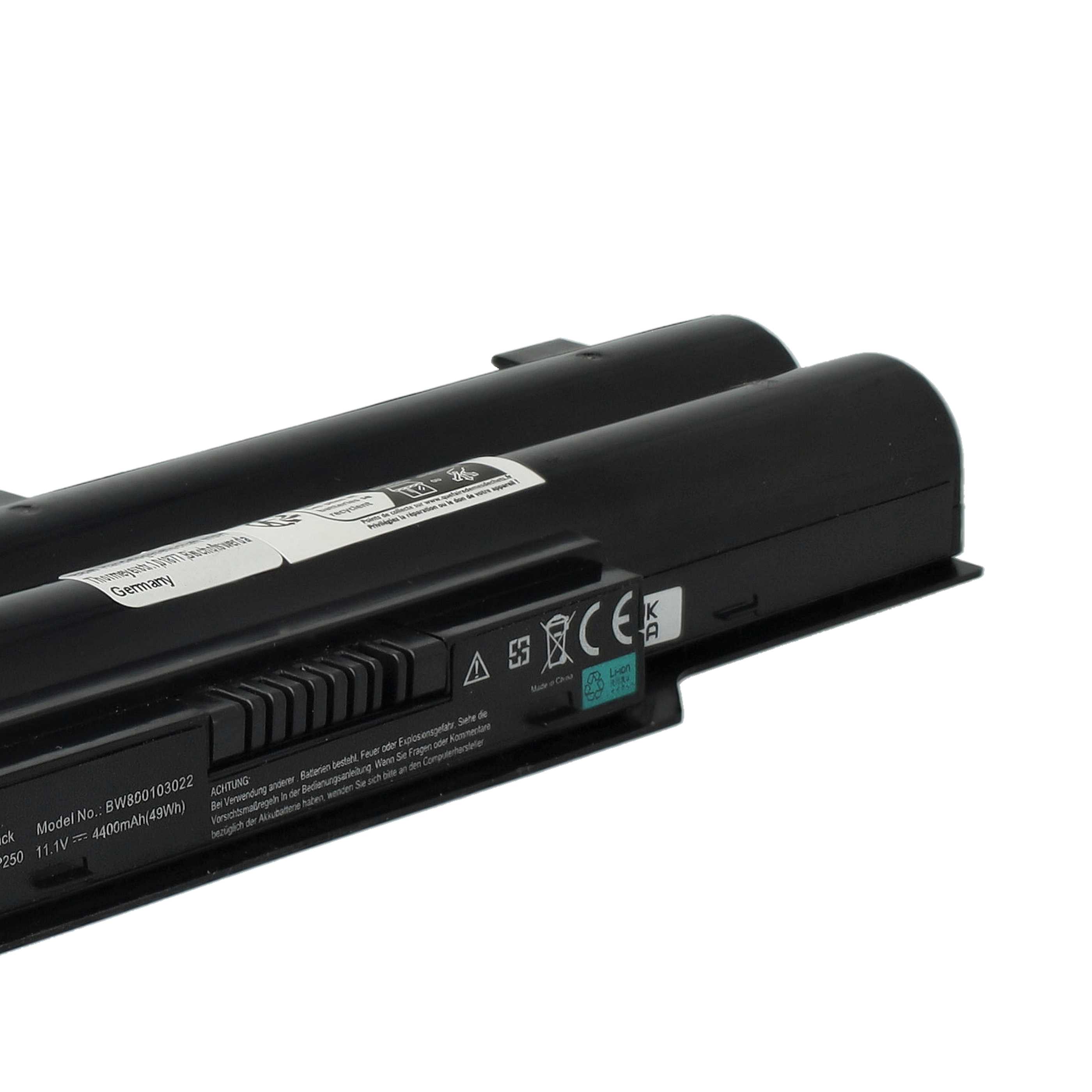 Notebook-Akku als Ersatz für Fujitsu Siemens CP477891-03, CP477891-01 - 4400mAh 11,1V Li-Ion, schwarz