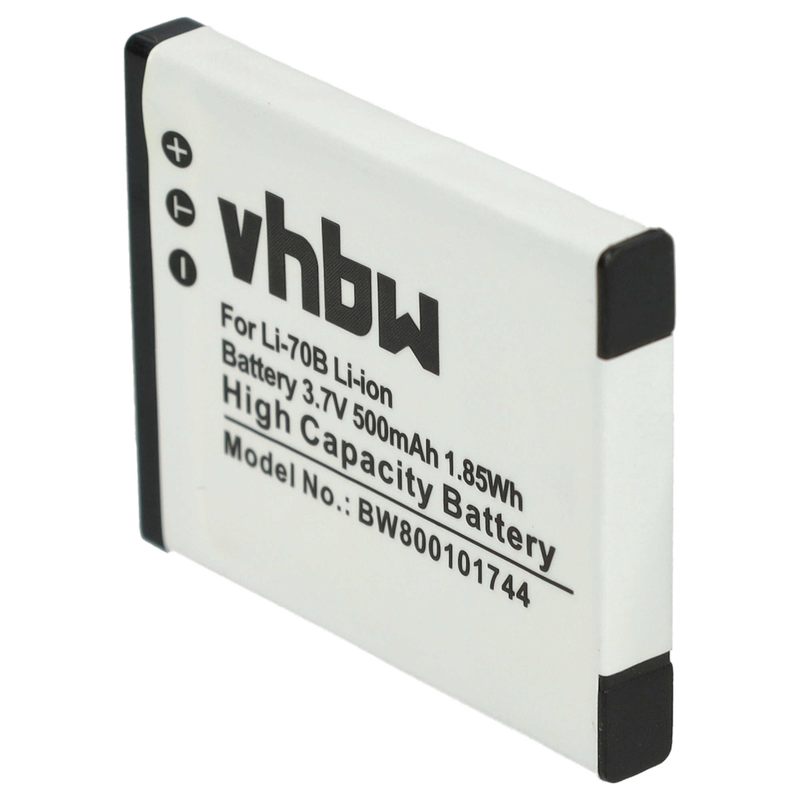 3x Battery replaces Olympus Li-70B - 500mAh, 3.7V, Li-Ion