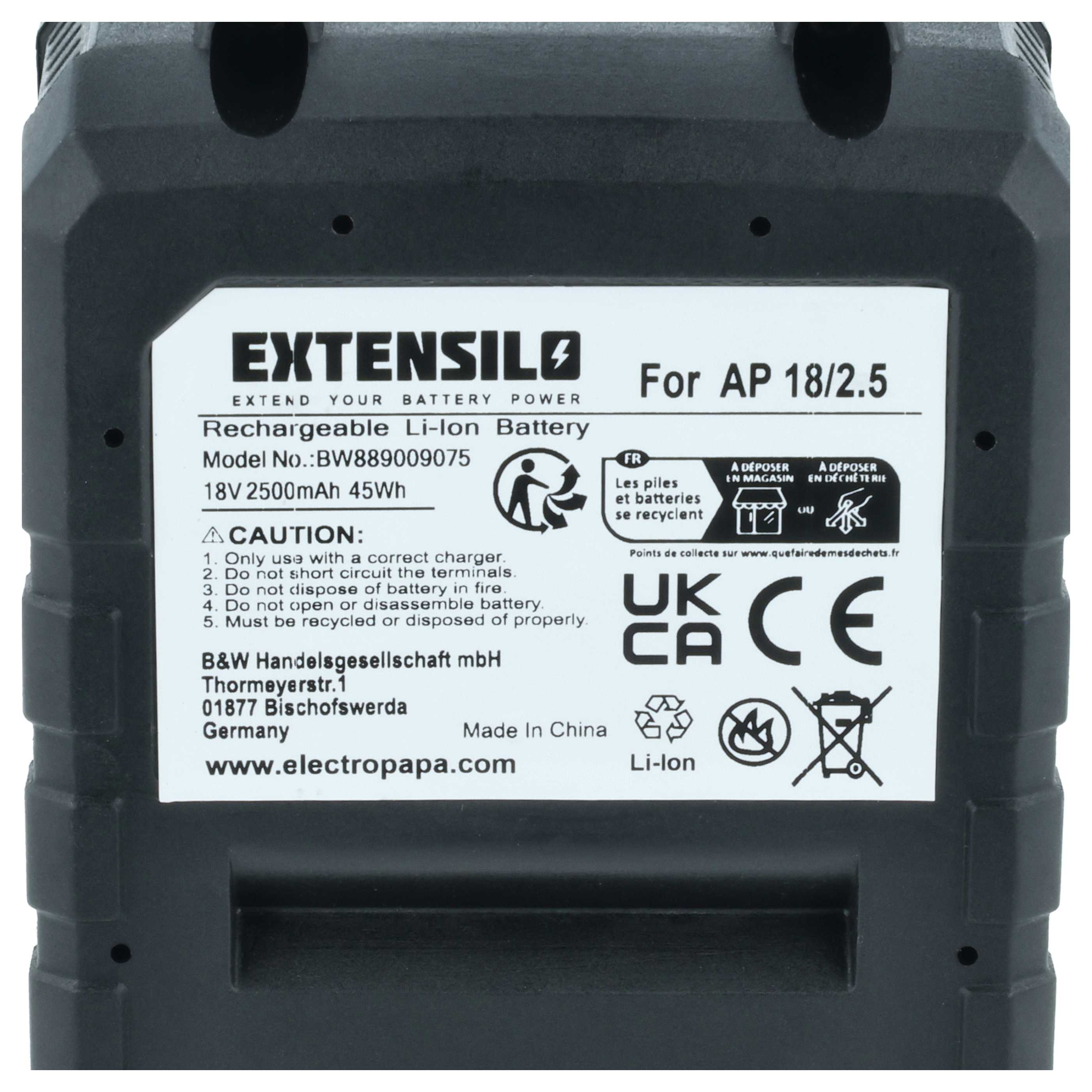 2x Battery suitable for Flex Lithium Power 18 V Electric Power Tool - 2500 mAh, 18 V, Li-Ion