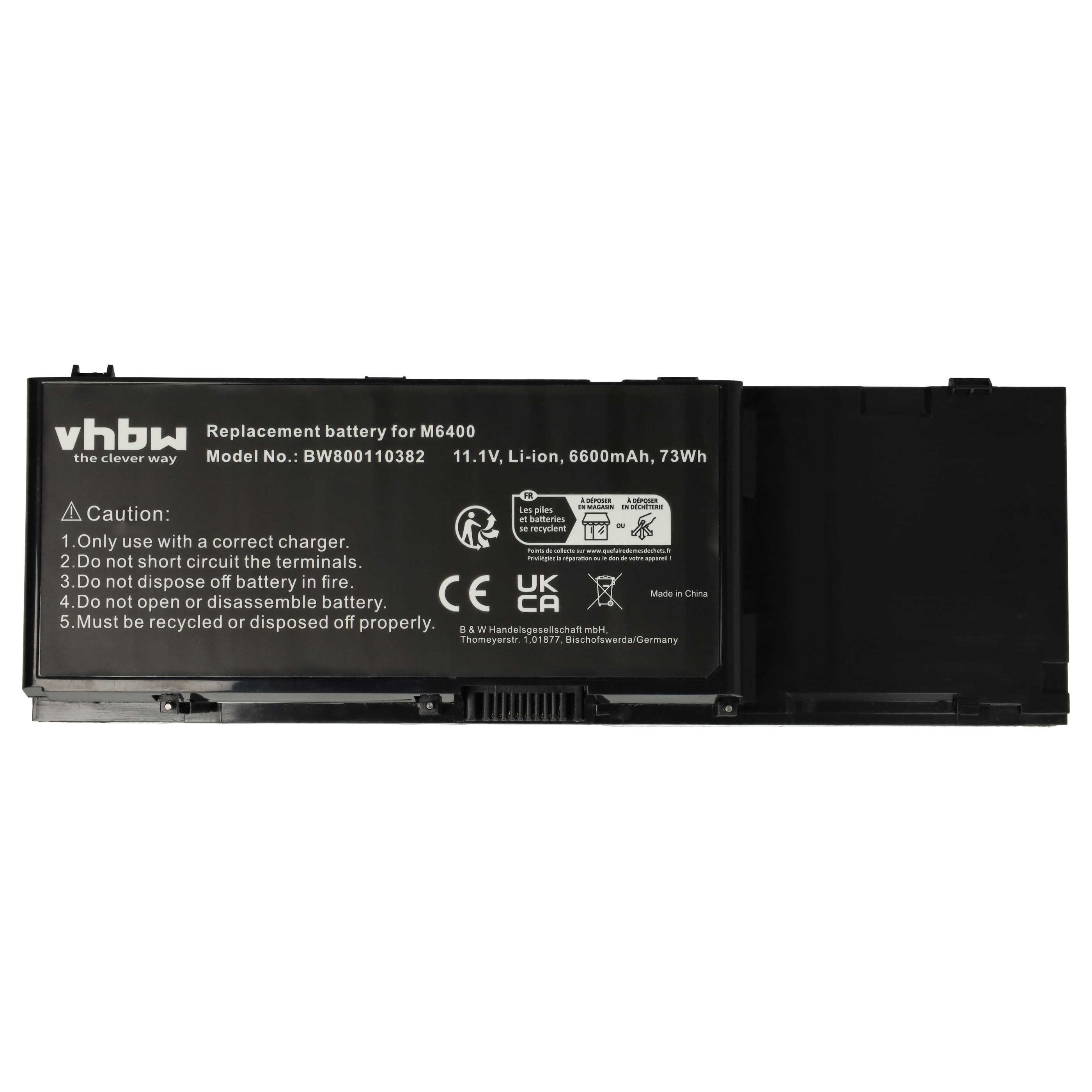 Batterie Li-ion 6600mAh 11.1V Pour Ordinateur Portable MITAC - Remplace BP-Dragon GT, BP3S3P2250