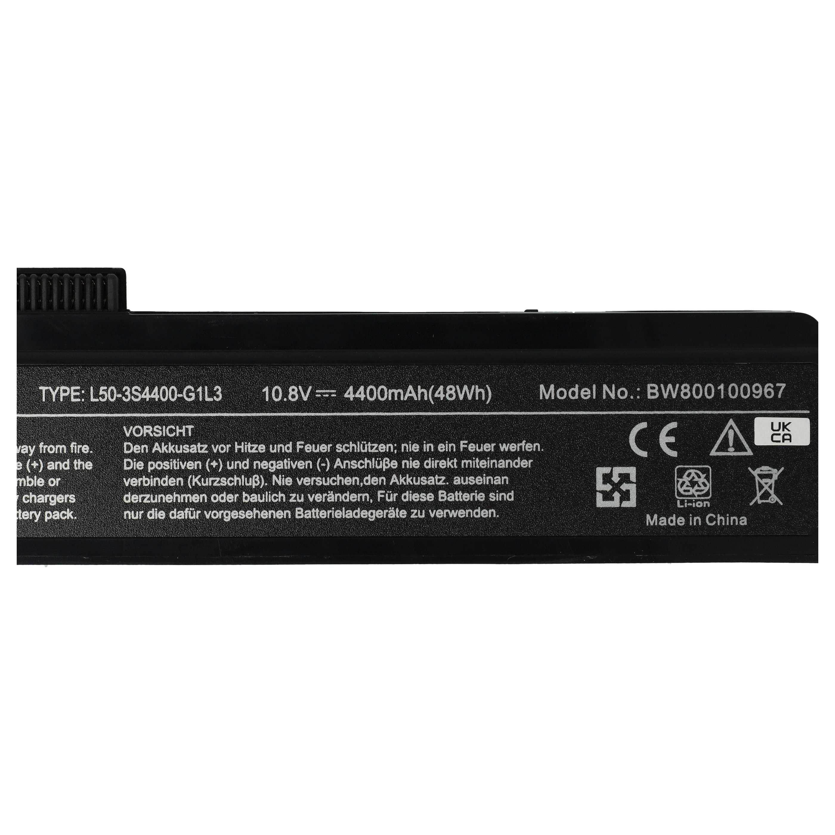 Akumulator do laptopa zamiennik 3S4000-C1S3-04, 23GL1GF0F-8A, 23GL1GA0F-8A - 4400 mAh 11,1 V Li-Ion, czarny
