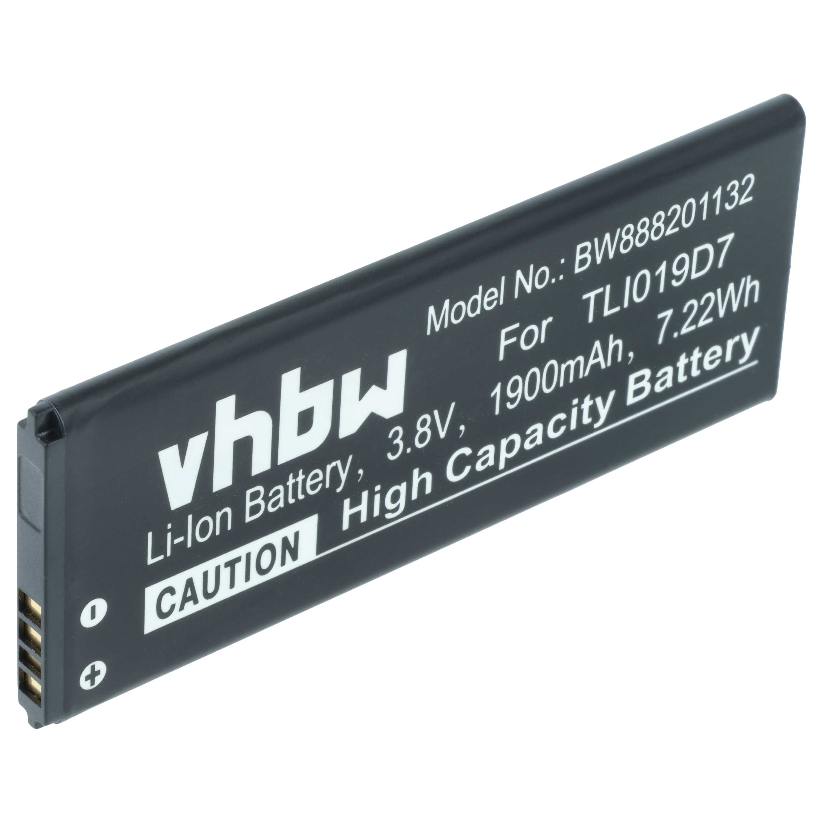 Batteria per cellulare Vodafone,, Telstra, TCL, Alcatel - 1900mAh 3,8V Li-Ion 