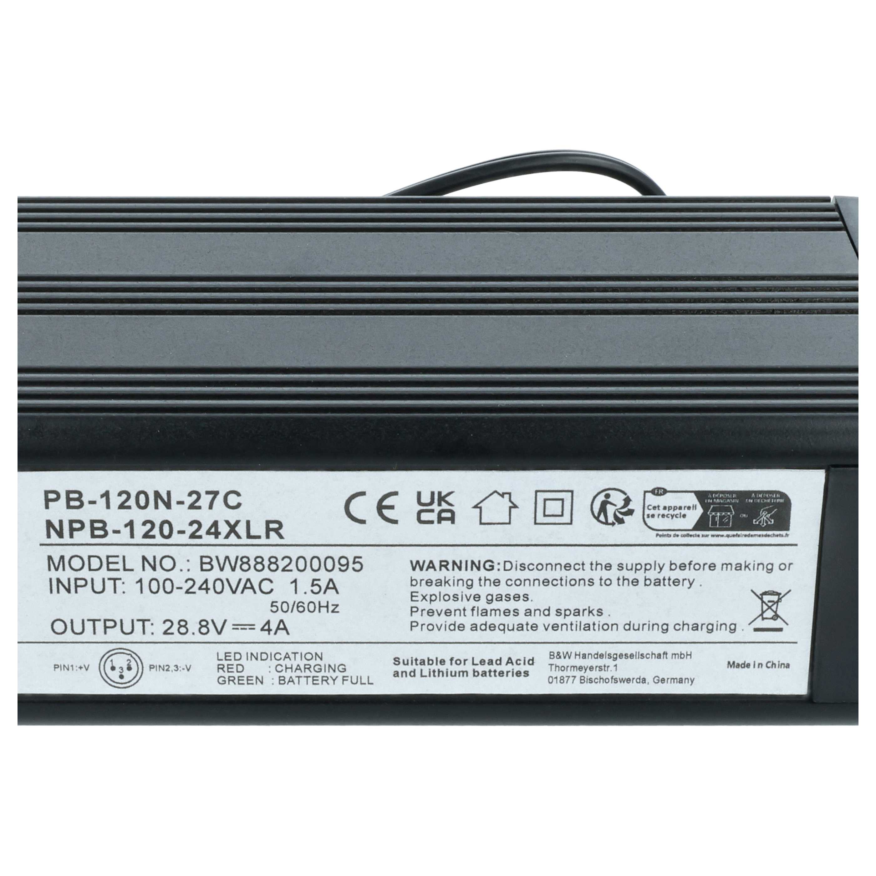 Charger replaces Meanwell OWA-60E-30ZCT for Ambrogio Battery-Powered Robot Lawn Mower Li-Ion Batteries (24V)
