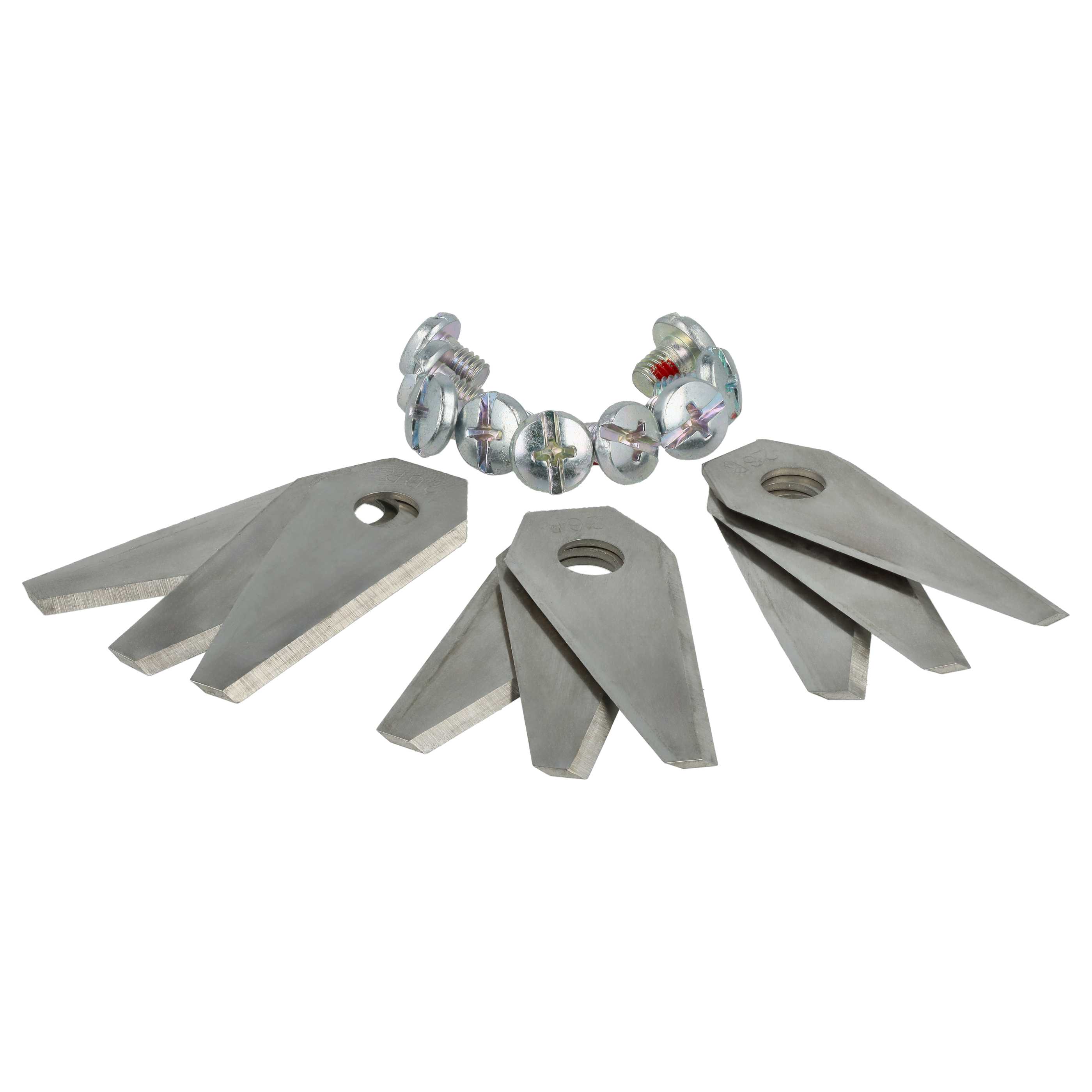 9x Lames remplace Bosch F 016 104 255, F 016 800 321 pour tondeuse – Couteaux acier, Silber