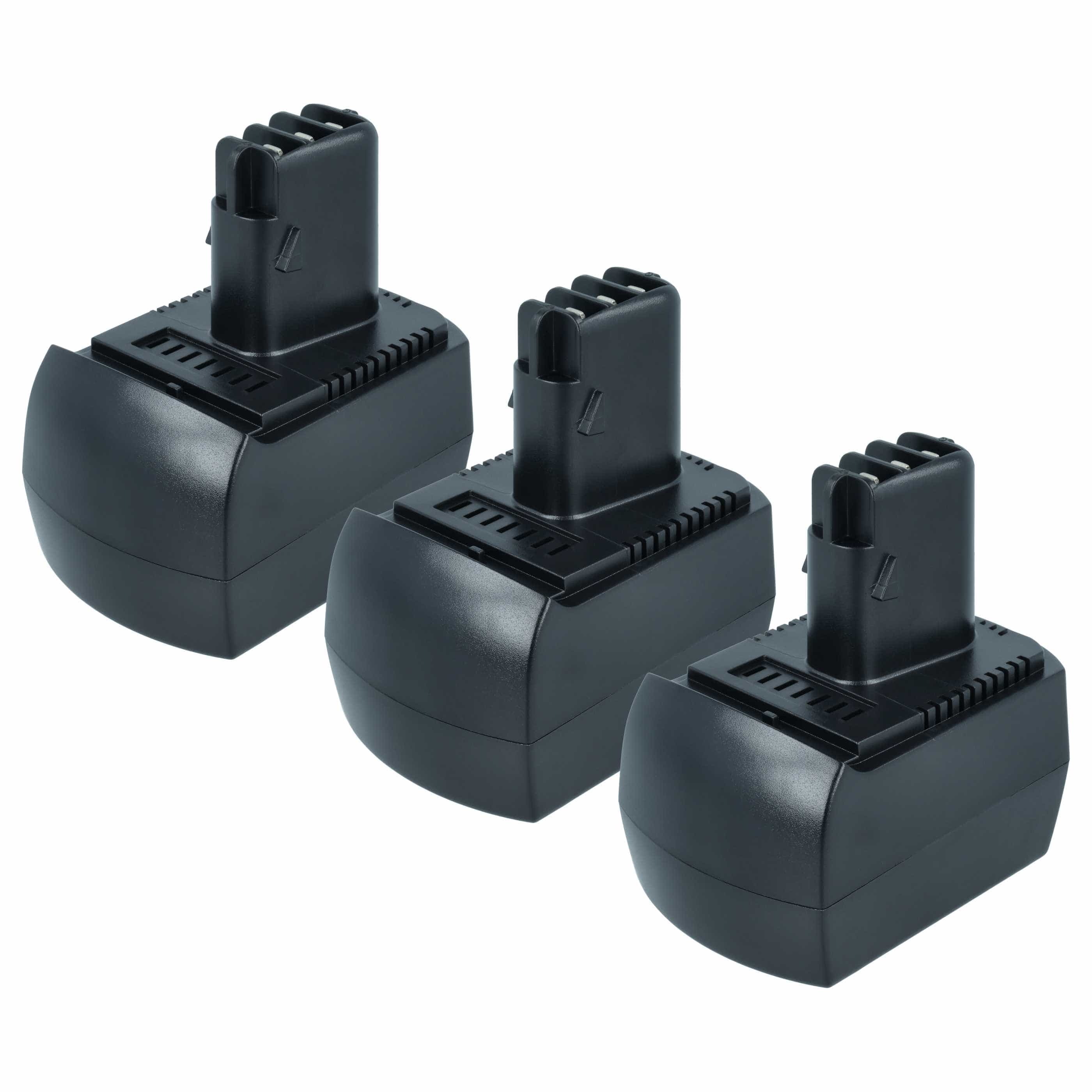 3x Akumulator do elektronarzędzi zamiennik Metabo 6.02151.50, 6.25473 - 3 Ah 12 V NiMH
