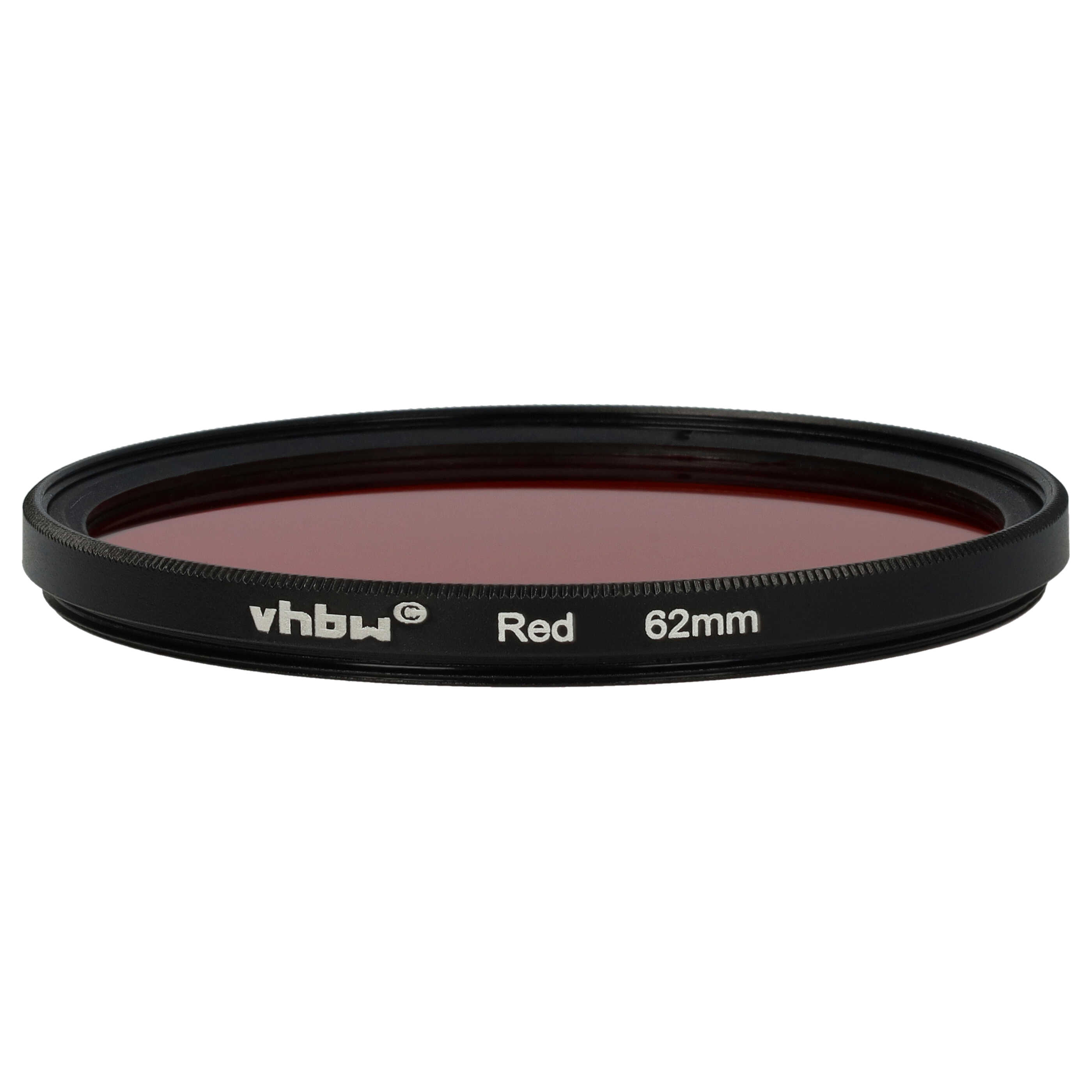 Farbfilter rot passend für Kamera Objektive mit 62 mm Filtergewinde - Rotfilter