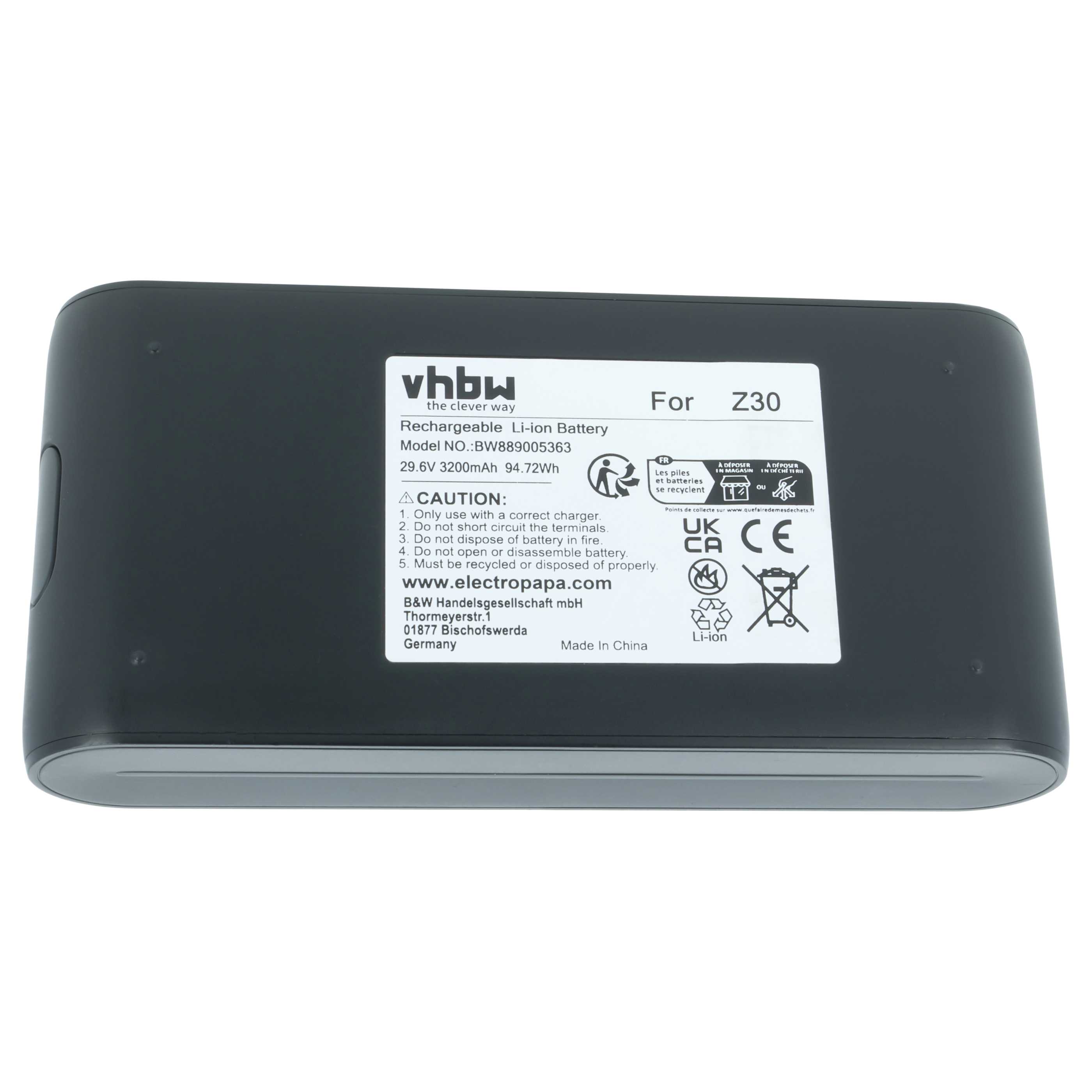 Battery suitable for Dreame Z30 3200mAh, 29.6V, Li-Ion