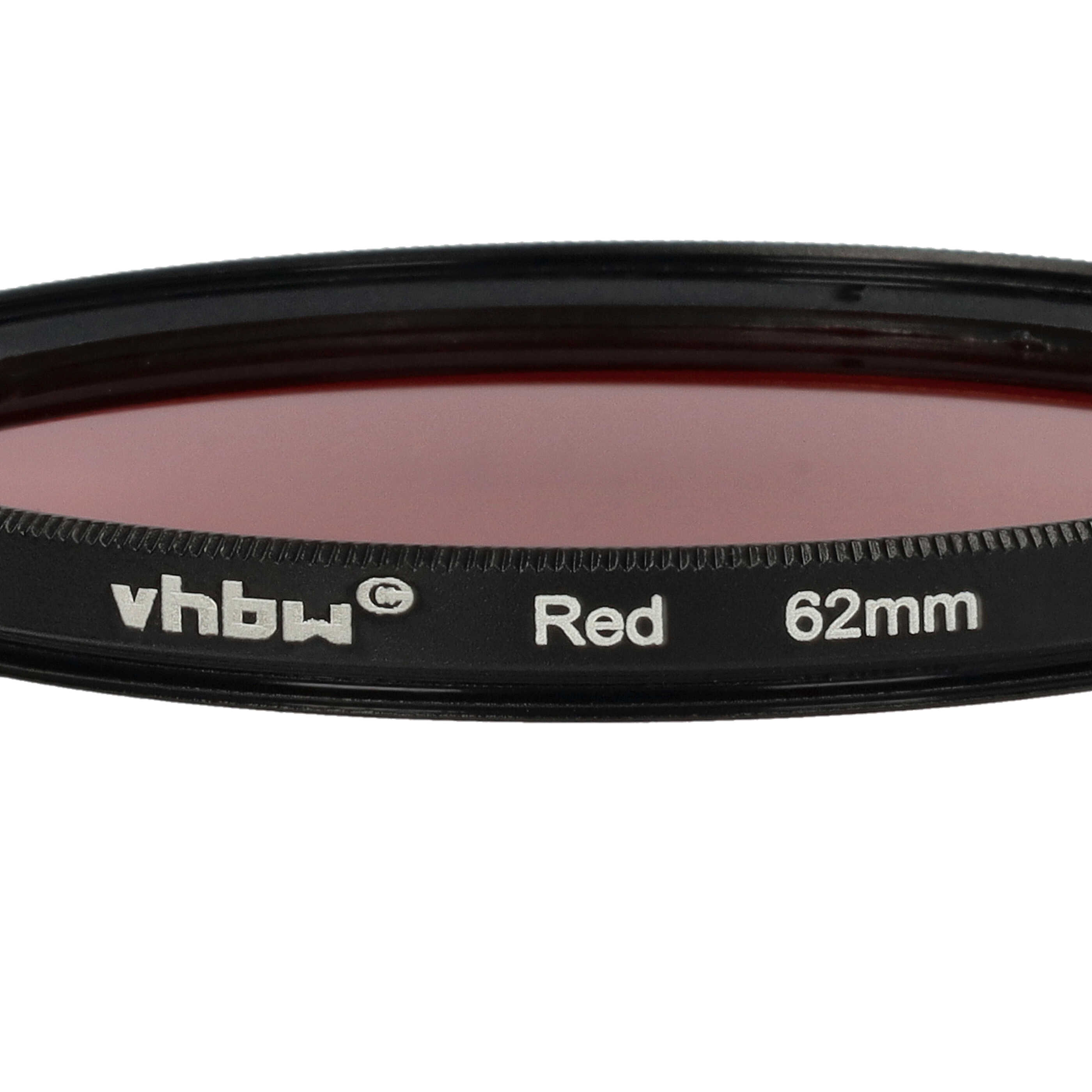 Coloured Filter, Red suitable for Camera Lenses with 62 mm Filter Thread - Red Filter