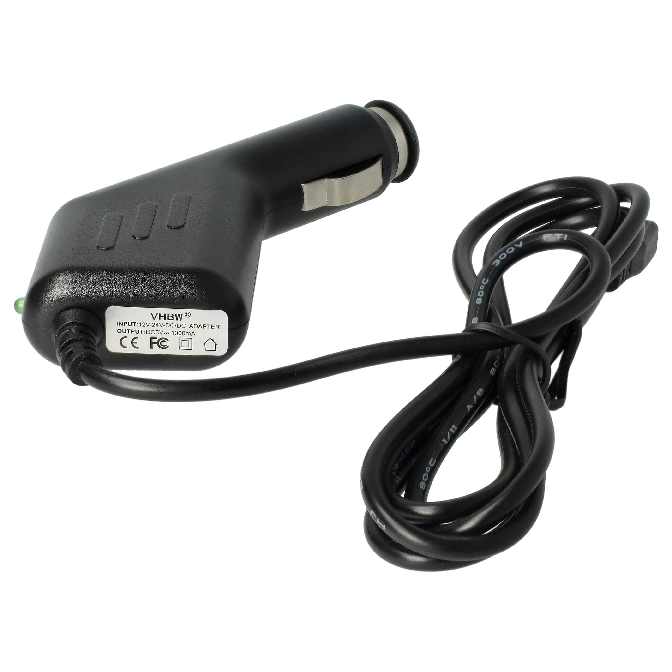 Caricatore per auto micro-USB 1,0 A per dispositivi come smartphone, GPS, navigatore Olympia