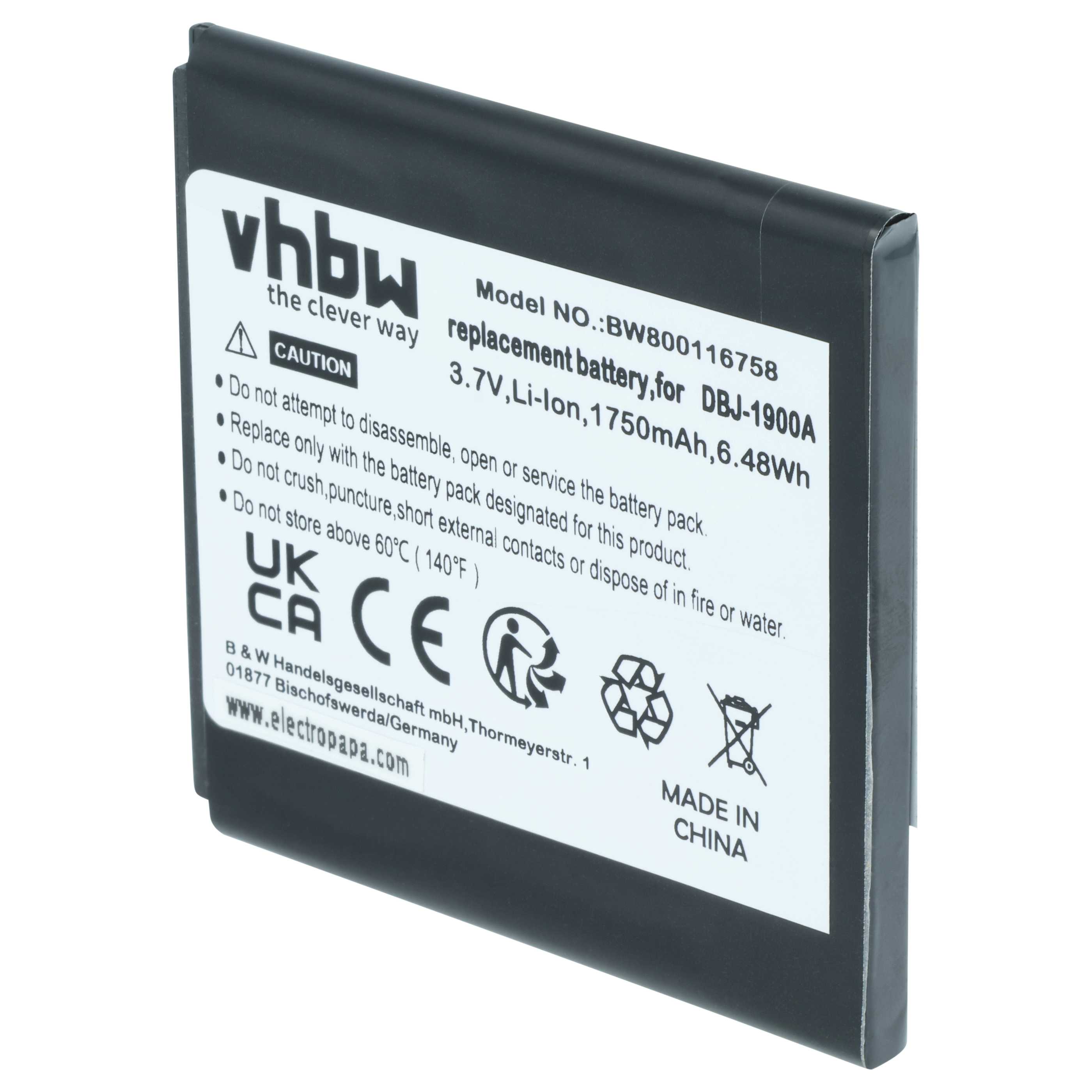 Akumulator do telefonu dla seniora zamiennik Doro DBJ-1900A - 1750 mAh 3,7 V Li-Ion