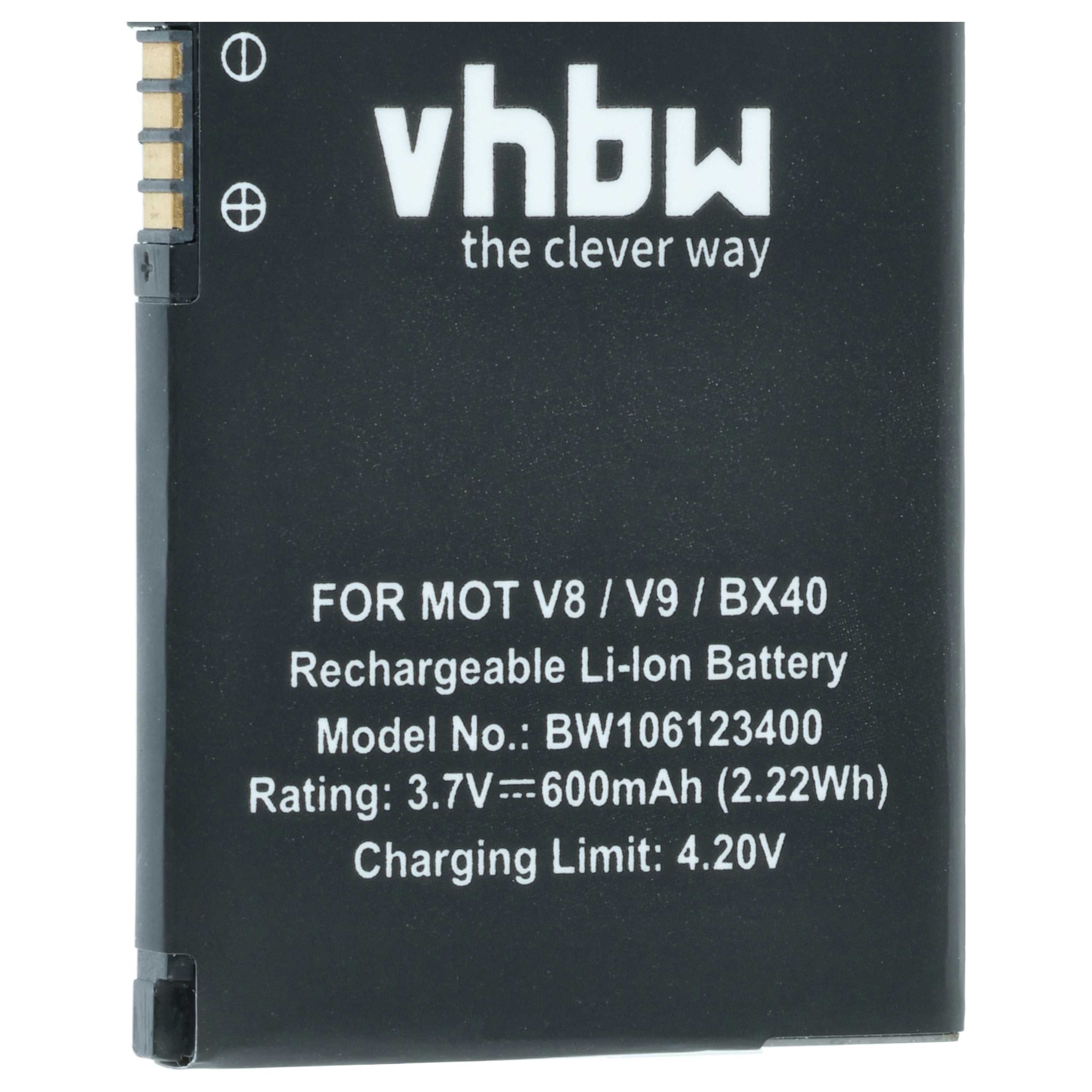Batteria sostituisce Motorola SNN5805, SNN5805A, BX40, BX50, FNN7012AA per cellulare - 600mAh 3,7V Li-Ion 