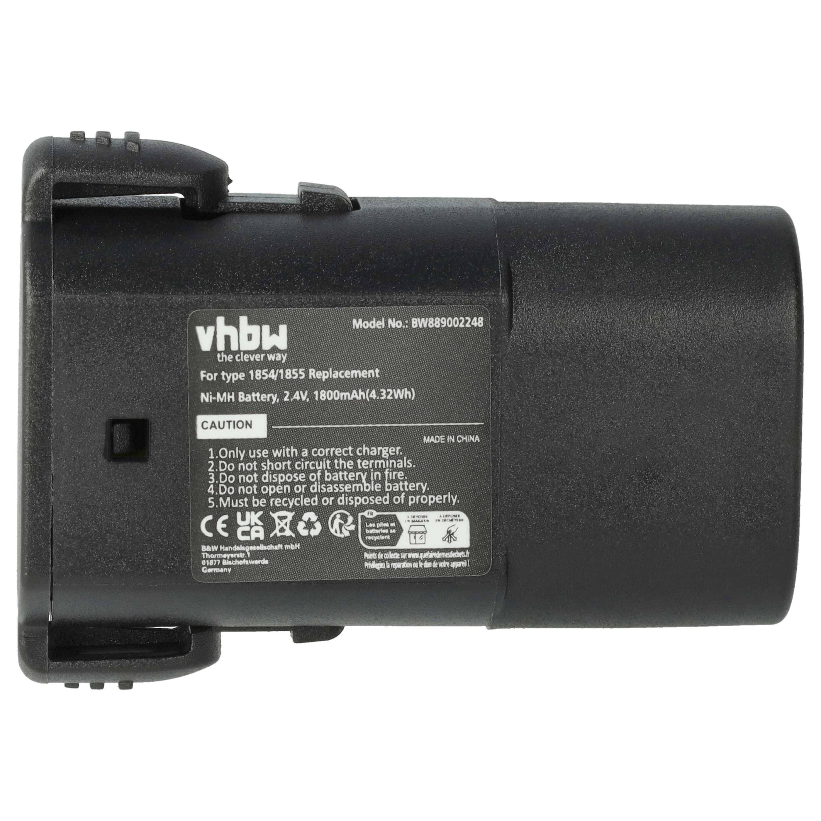 Pet Clippers 2x Battery replaces Moser 1854-7988 - 1800 mAh 2.4 V NiMH