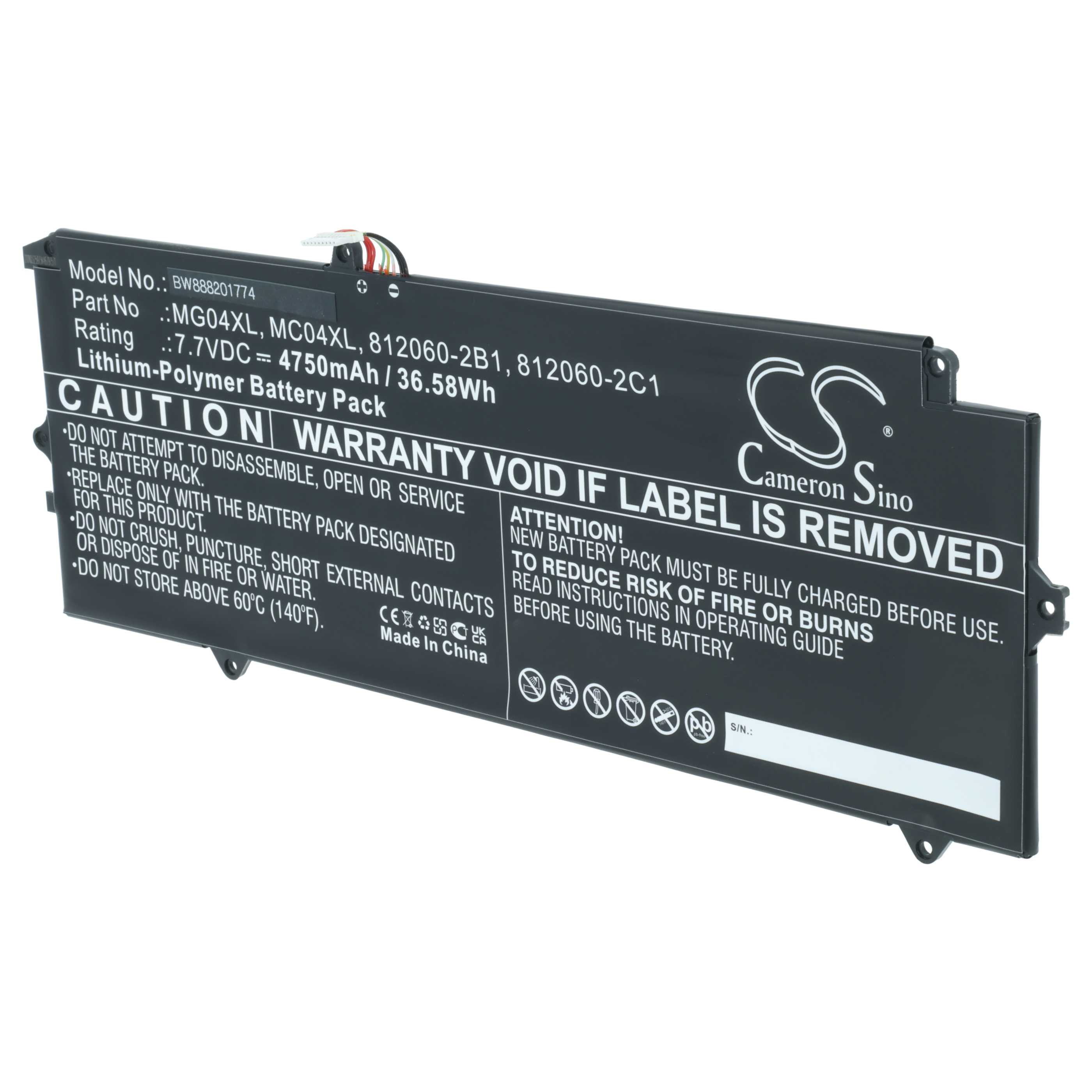 Akumulator do laptopa zamiennik HP 812060-2C1, 812148-855, 812060-2B1 - 4750 mAh 7,7 V LiPo, czarny