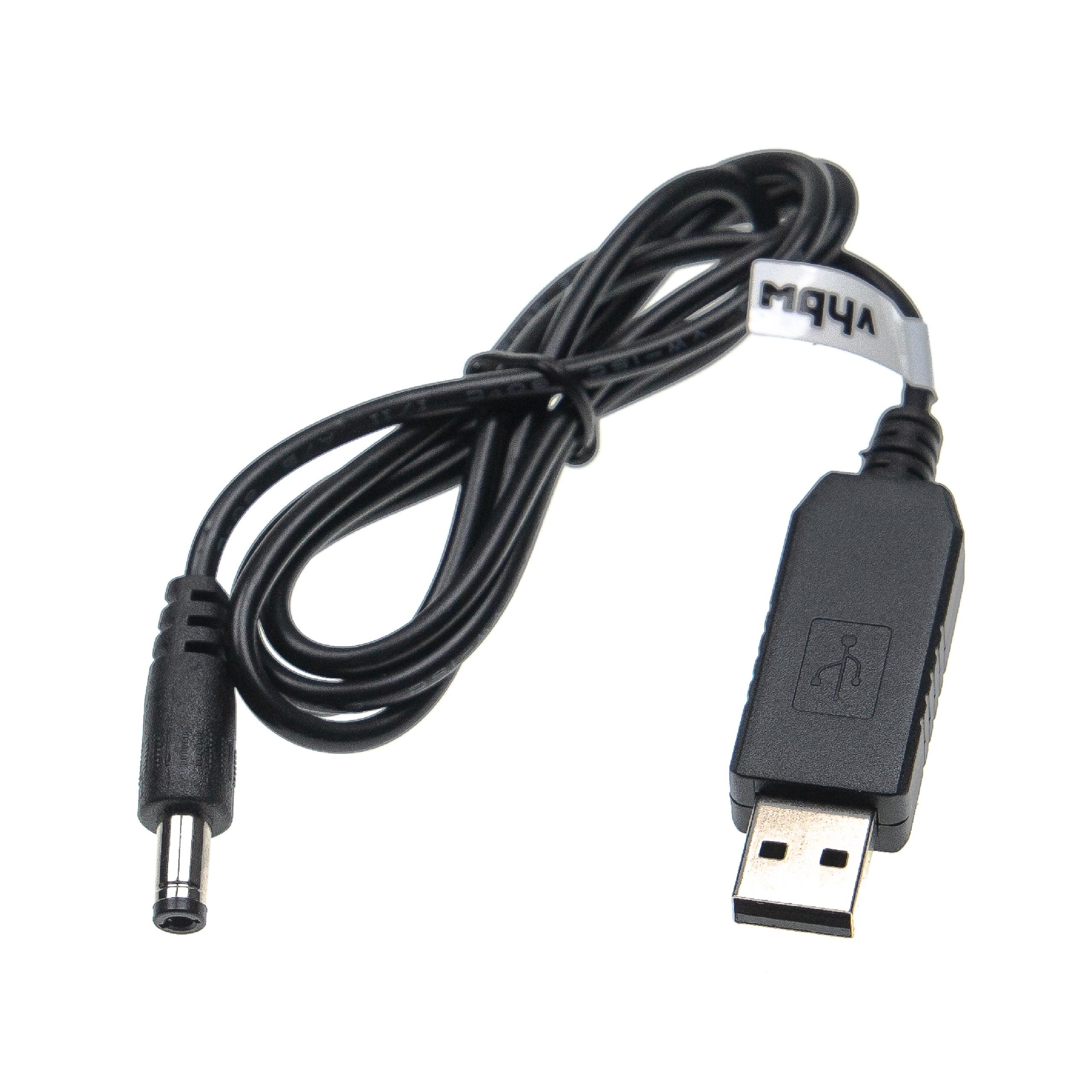 USB Charging Cable to 5.5 x 2.5 mm Barrel Connector - 5 V / 3 A to 12 V / 1 A 