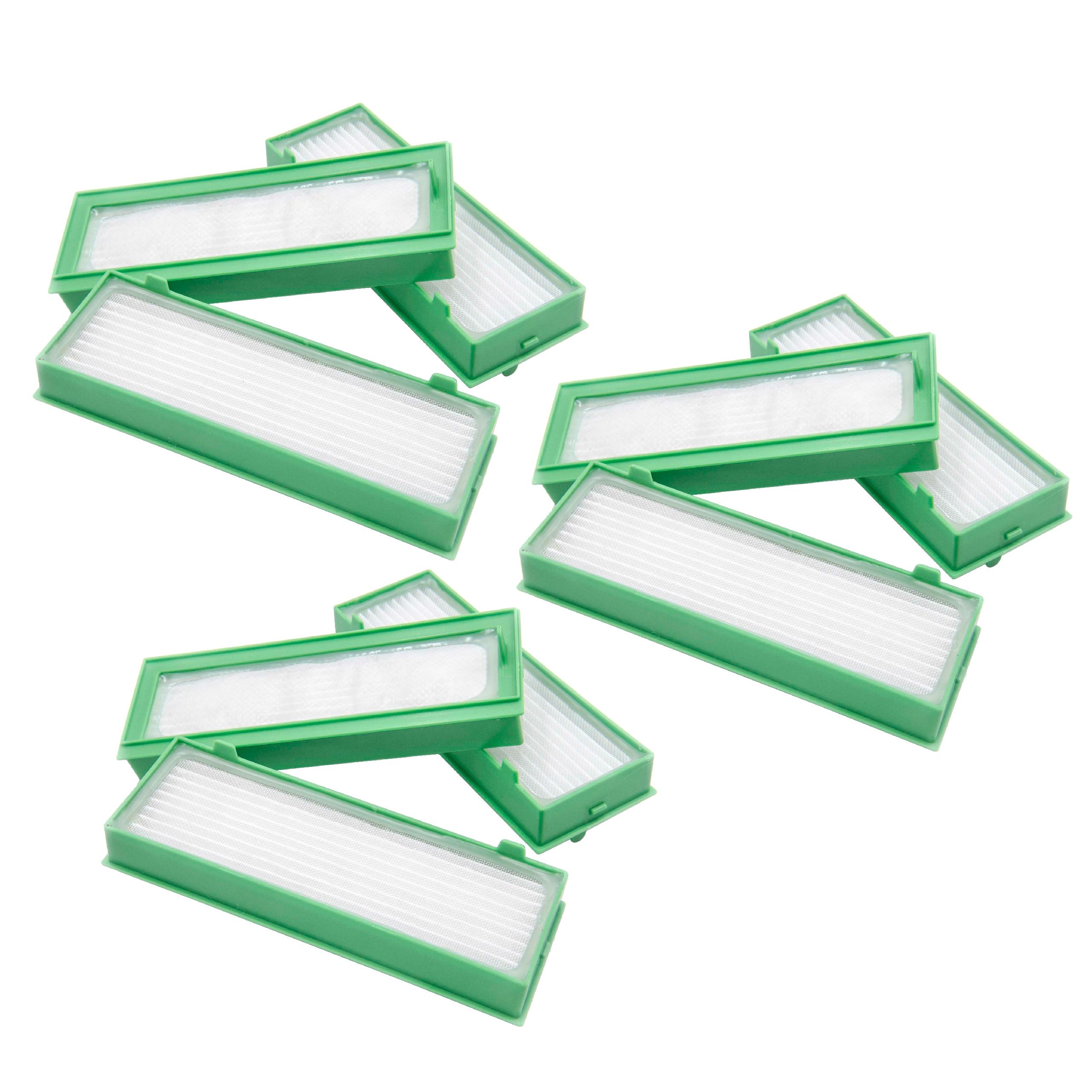 9x Filtro per aspirapolvere Vorwerk folletto - filtro HEPA, bianco / verde