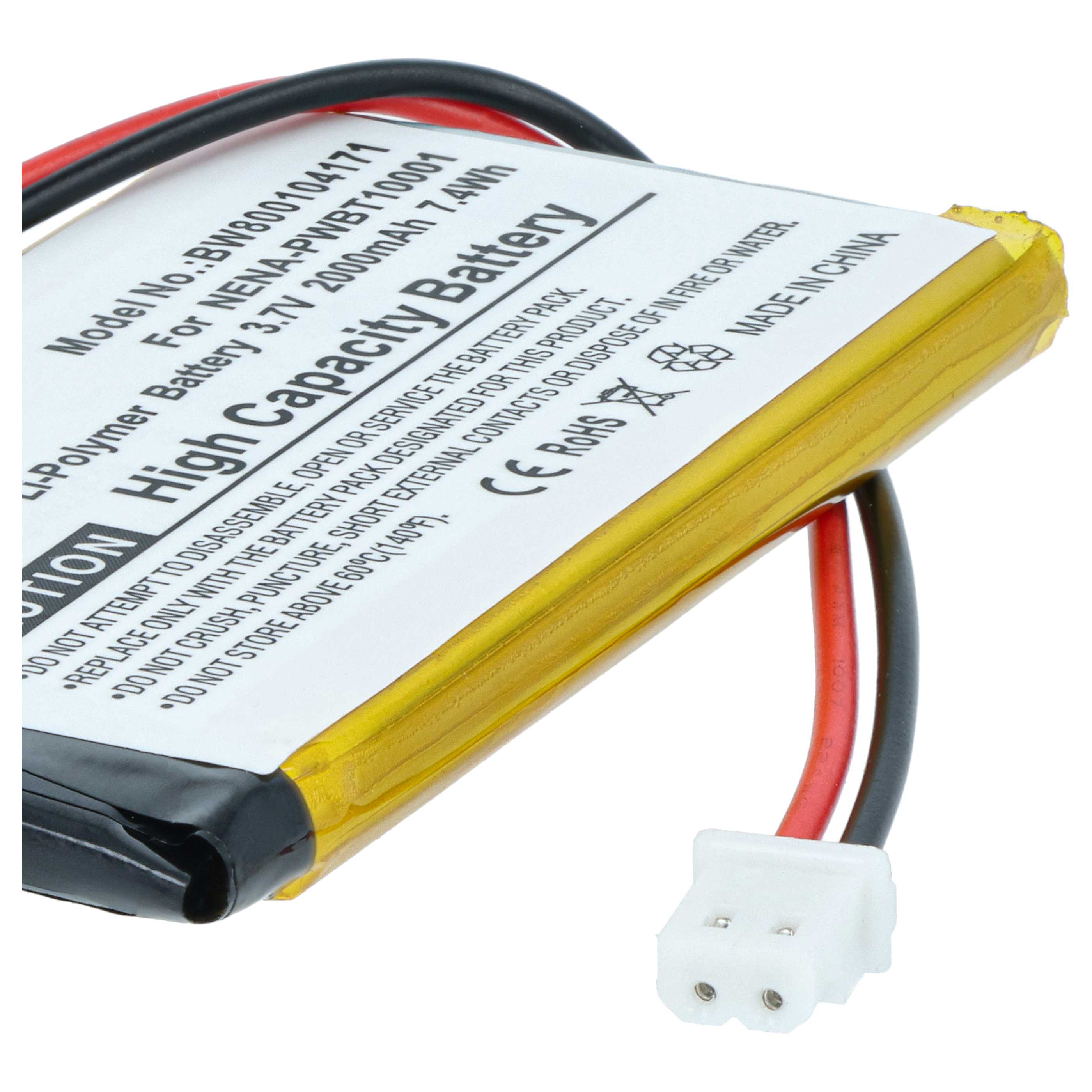 E-Book Battery replaces Nexto NENA-21120, NENA-PWBT10001 - 2000 mAh 3.7 V Li-polymer