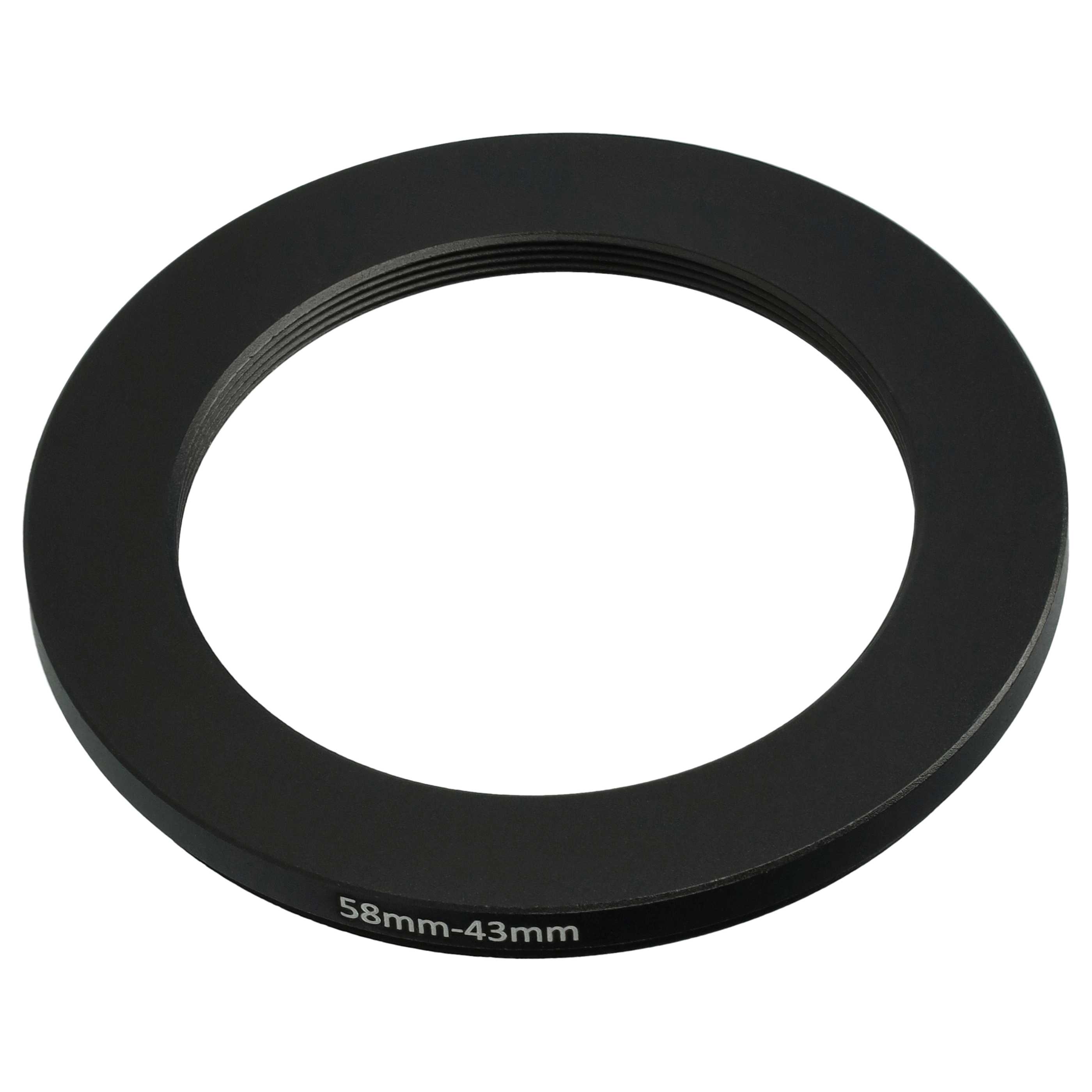 Step-Down Ring Adapter from 58 mm to 43 mm for various Camera Lenses